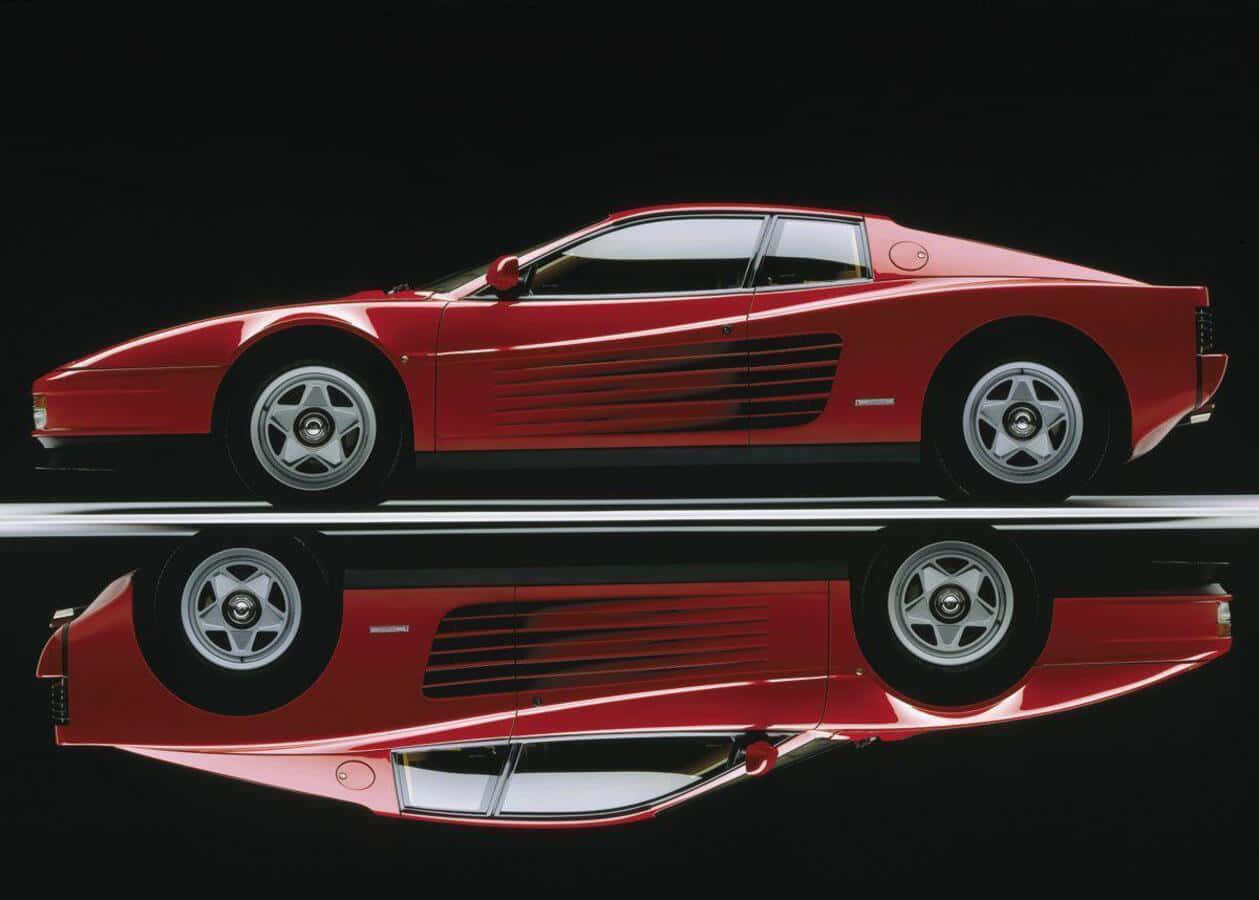 Ferrari Testarossa, red, studio lights, SD Desktop Wallpaper
