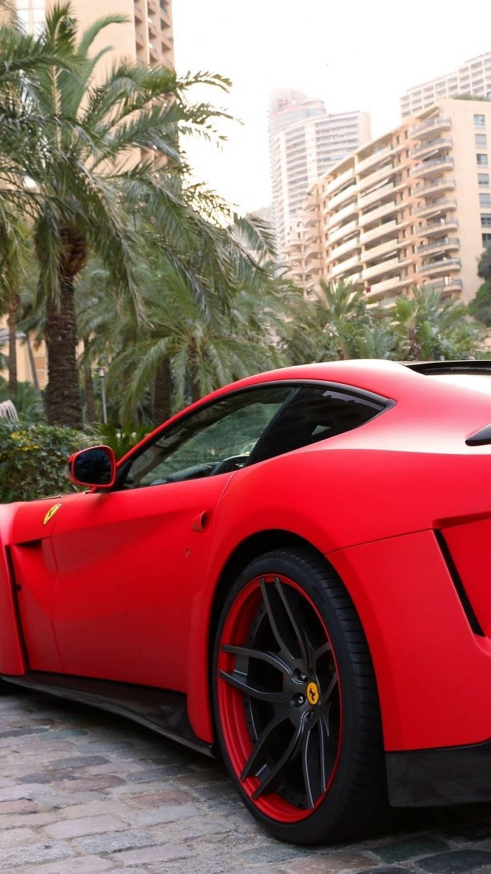 Ferrari, red highlights, sports car, HD Phone Wallpaper