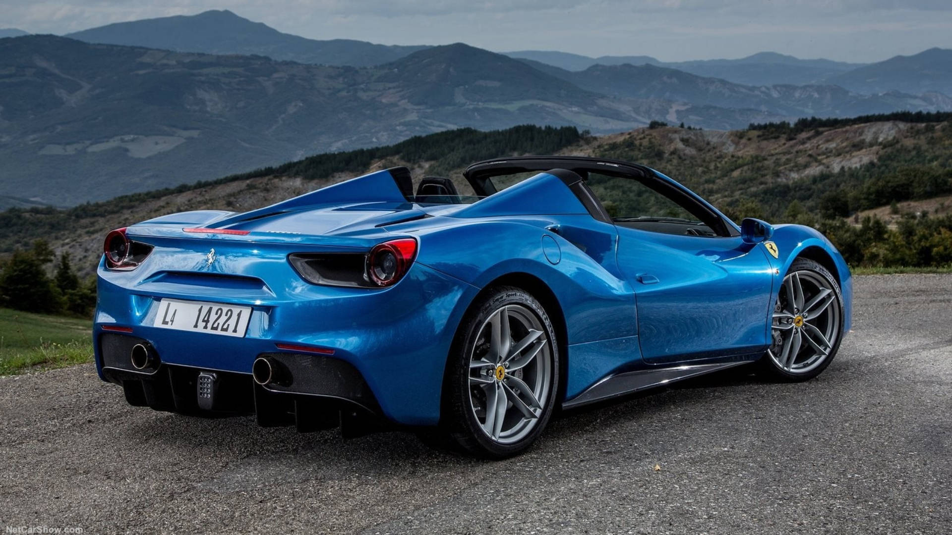 2016 Ferrari, blue, convertible, Full HD Desktop Wallpaper