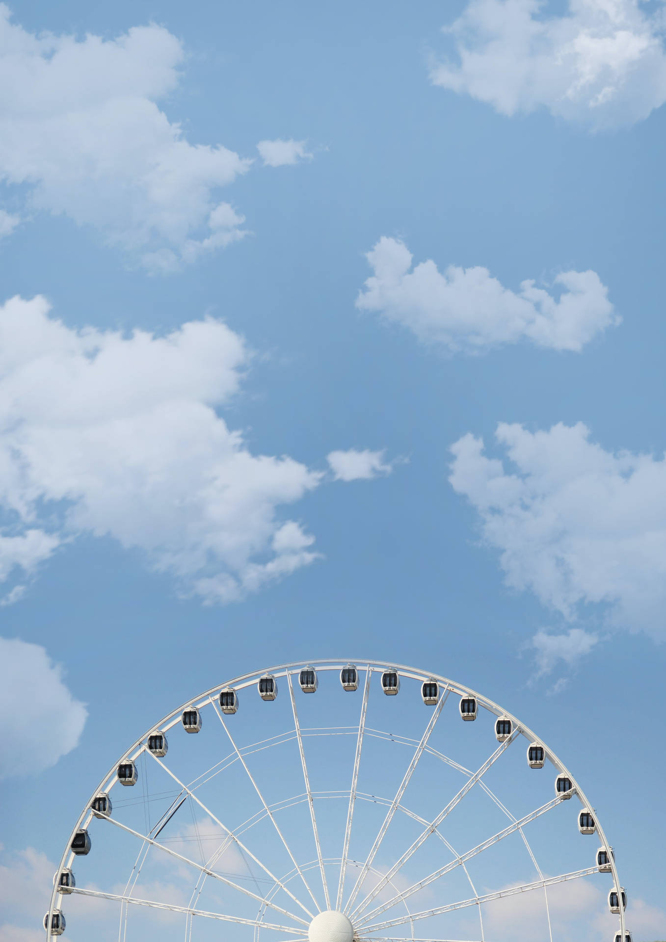 Ferris wheel, pastel blue, white, Full HD Phone Wallpaper