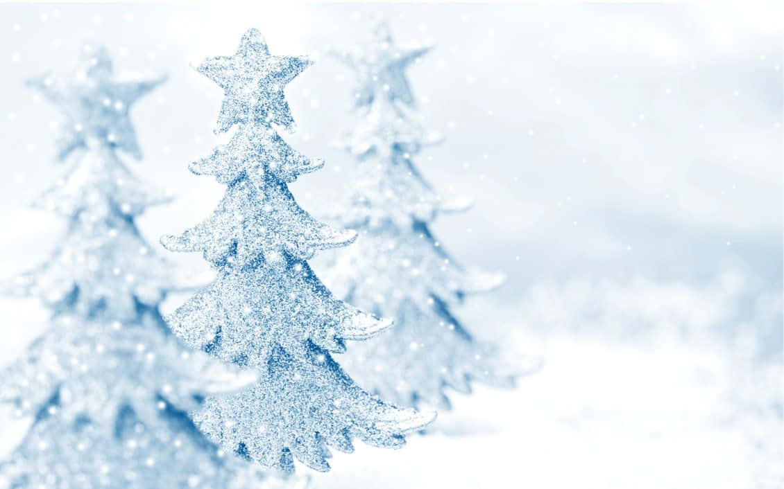 Snow White, Christmas trees, glittery, SD Desktop Wallpaper