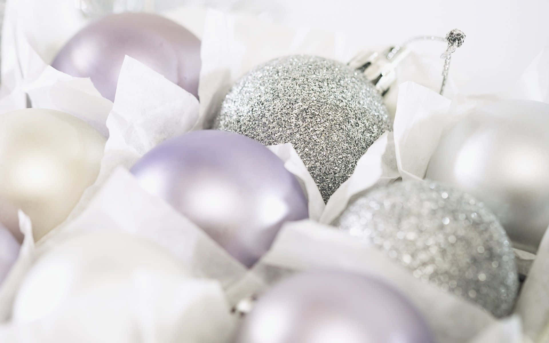 white christmas, shimmering silver, lavender, Full HD Desktop Wallpaper