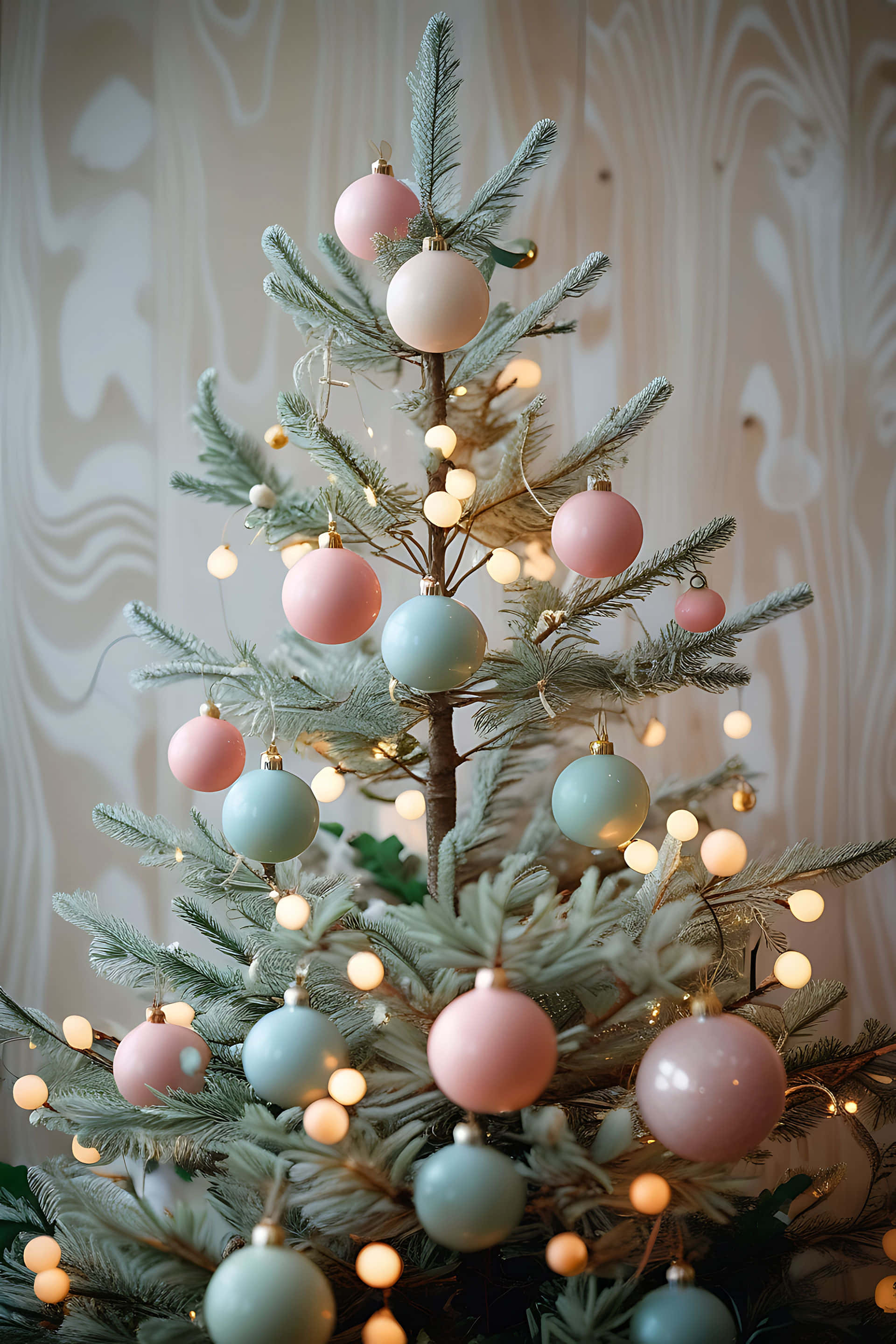 pastel pink, mint green, fairy lights, 2K Phone Wallpaper