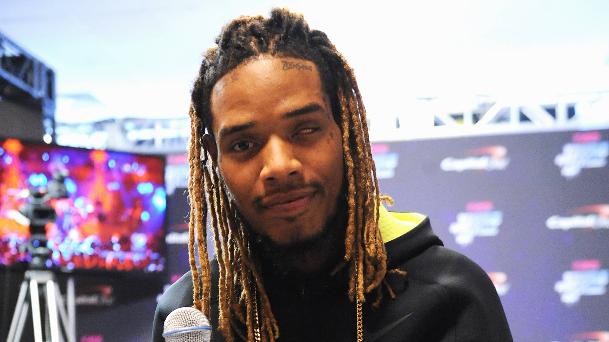 Fetty Wap, microphone, branded backdrop, Full HD Desktop Wallpaper