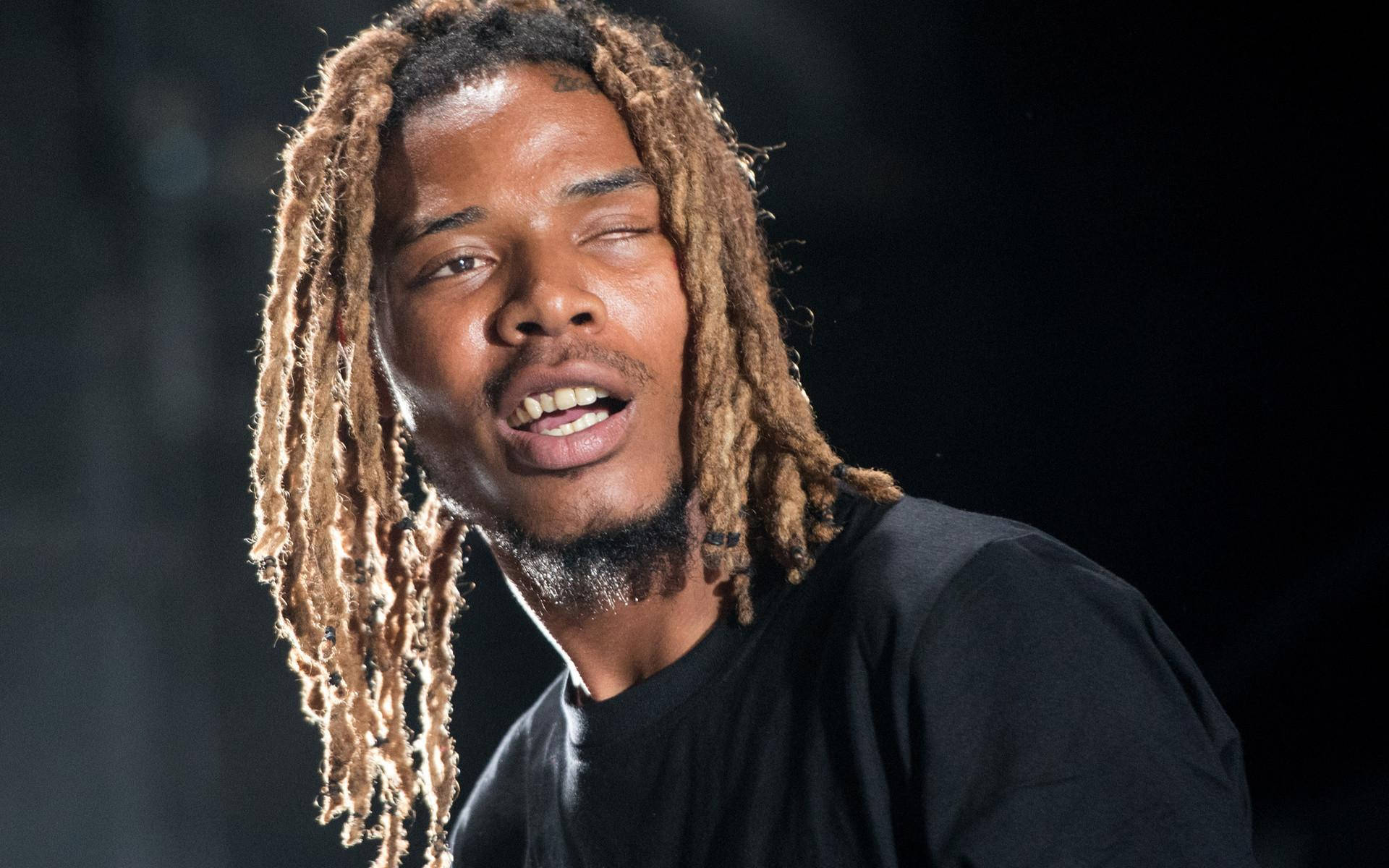 Fetty Wap, long blonde dreadlocks, dark background, Full HD Desktop Wallpaper
