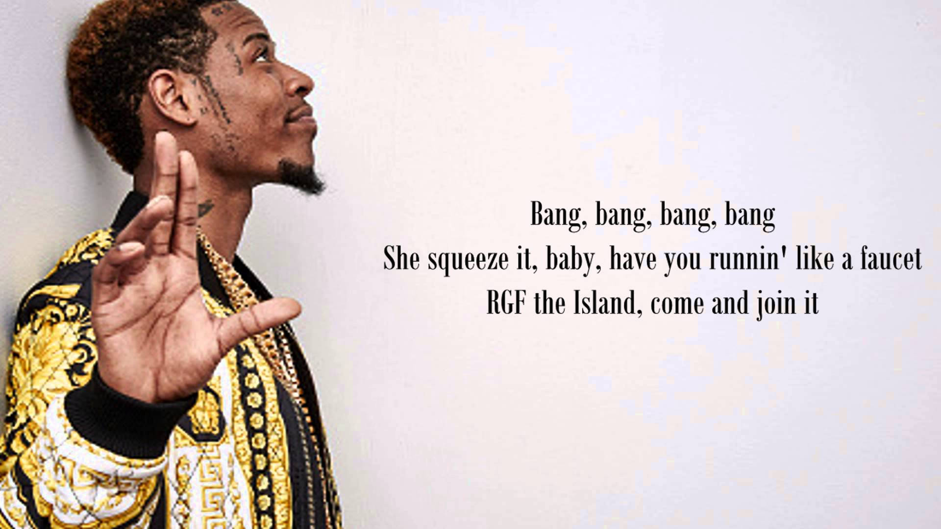 Fetty Wap, gold and black patterned jacket, lyrics, Full HD Desktop Wallpaper