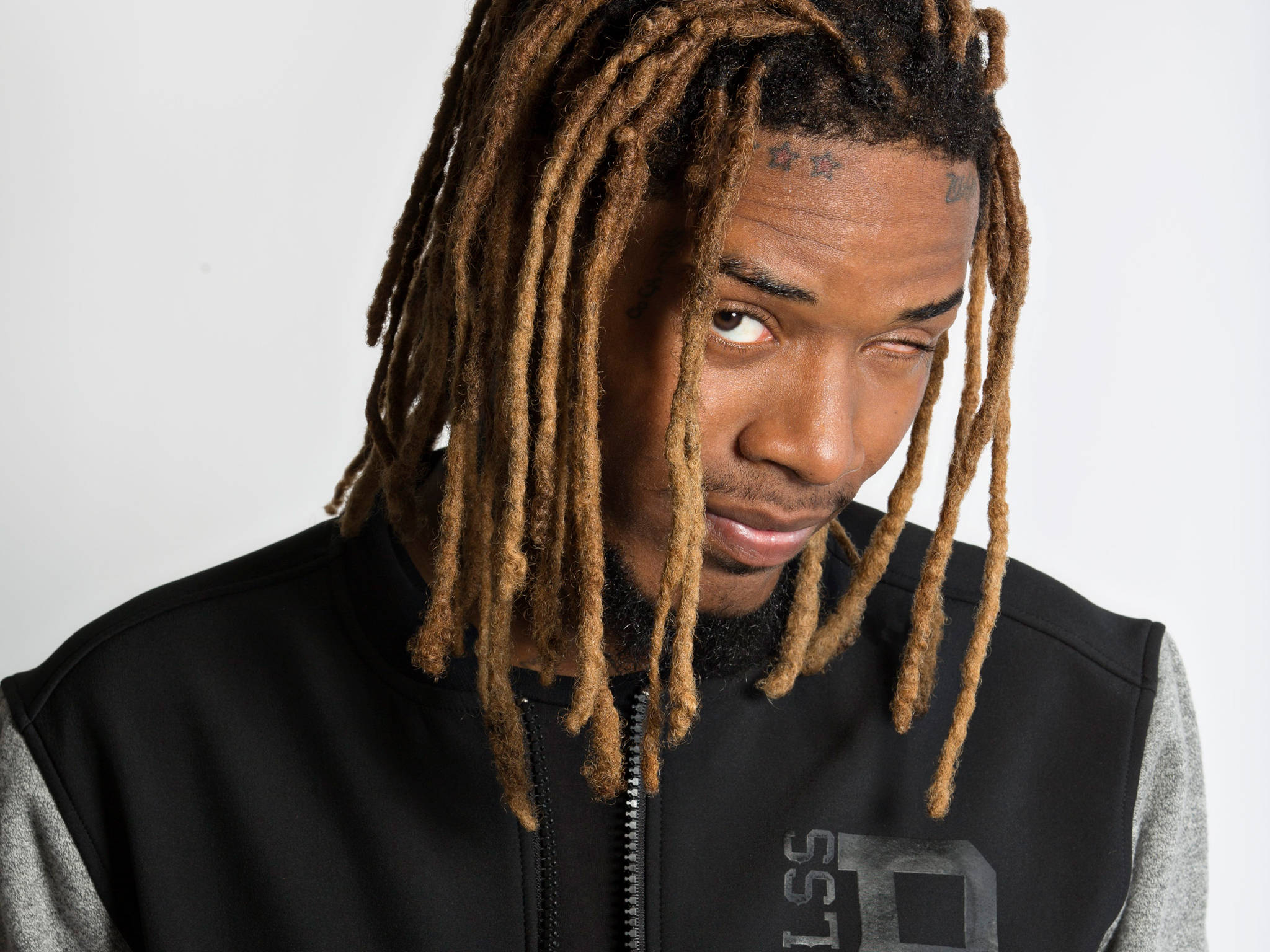 Fetty Wap, long brown dreadlocks, star tattoos, Full HD Desktop Wallpaper