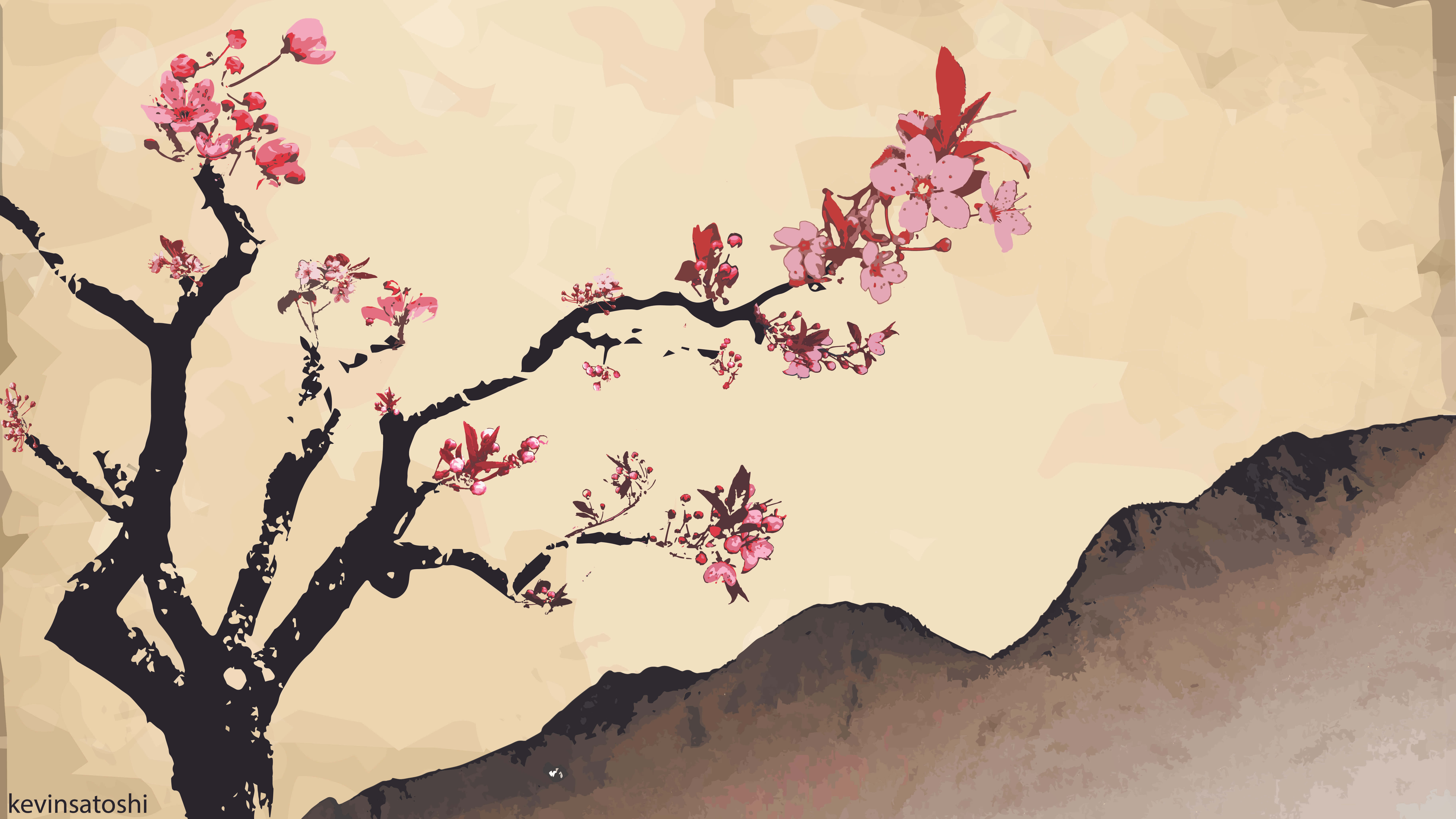 Traditional Japanese Street, cherry blossom tree, pink flowers, 8K Desktop Wallpaper