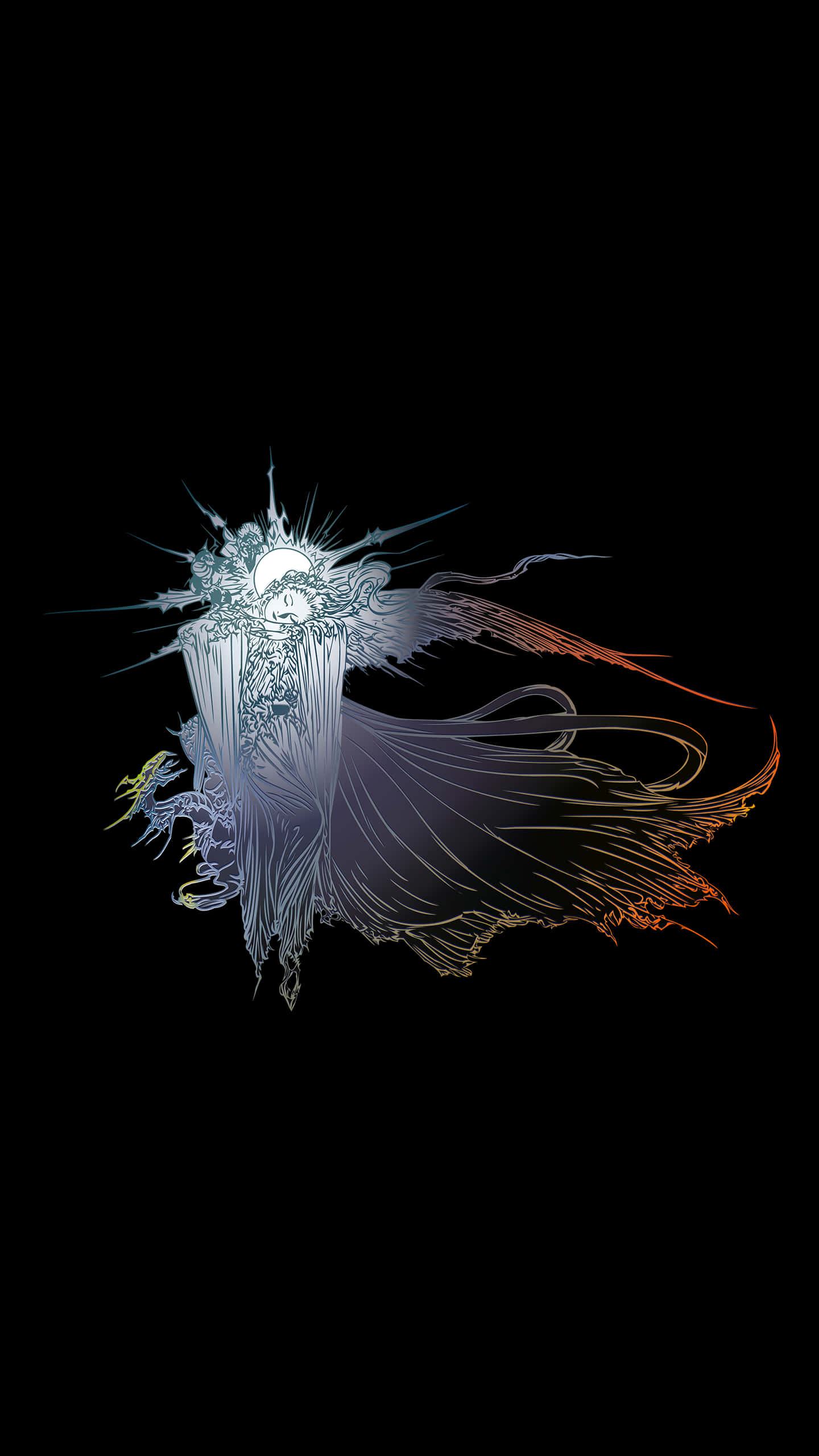 Ff 15, silver, orange, 2K Phone Wallpaper