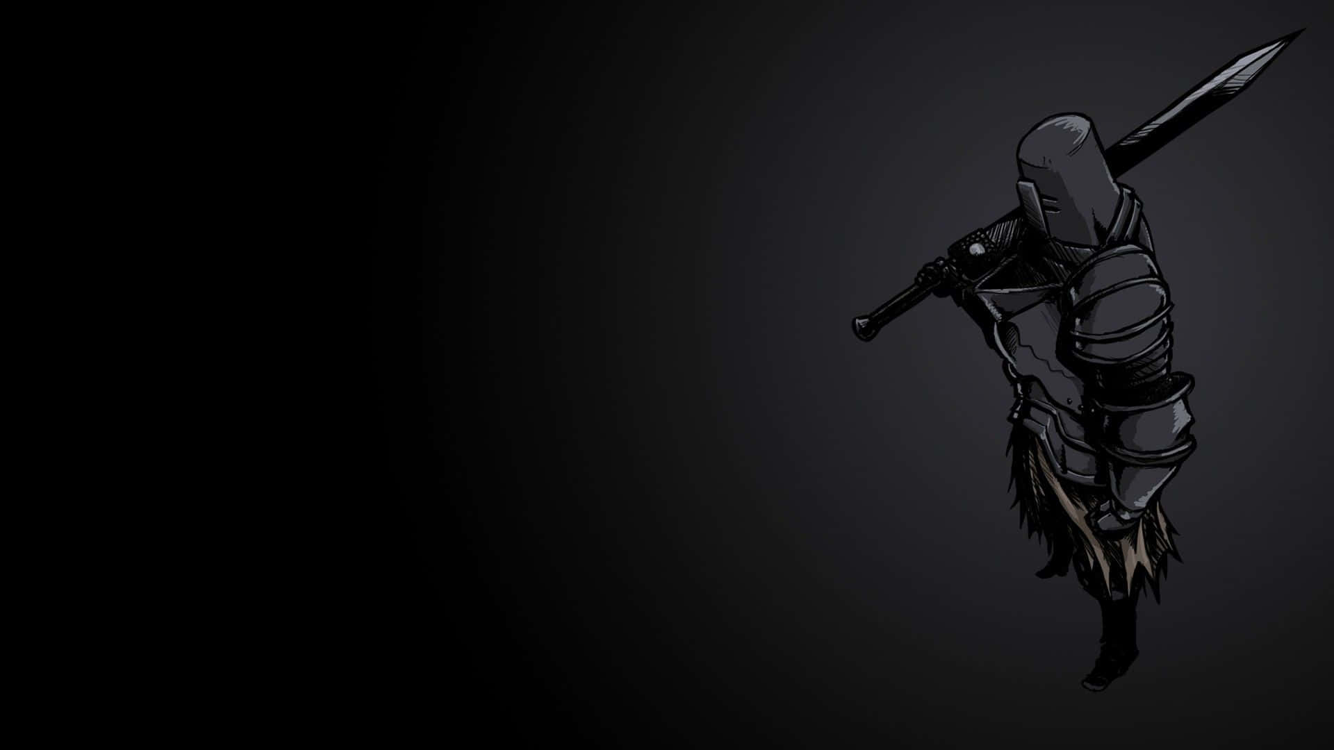 Dark Knight, sword, hooded warrior, Full HD Desktop Wallpaper