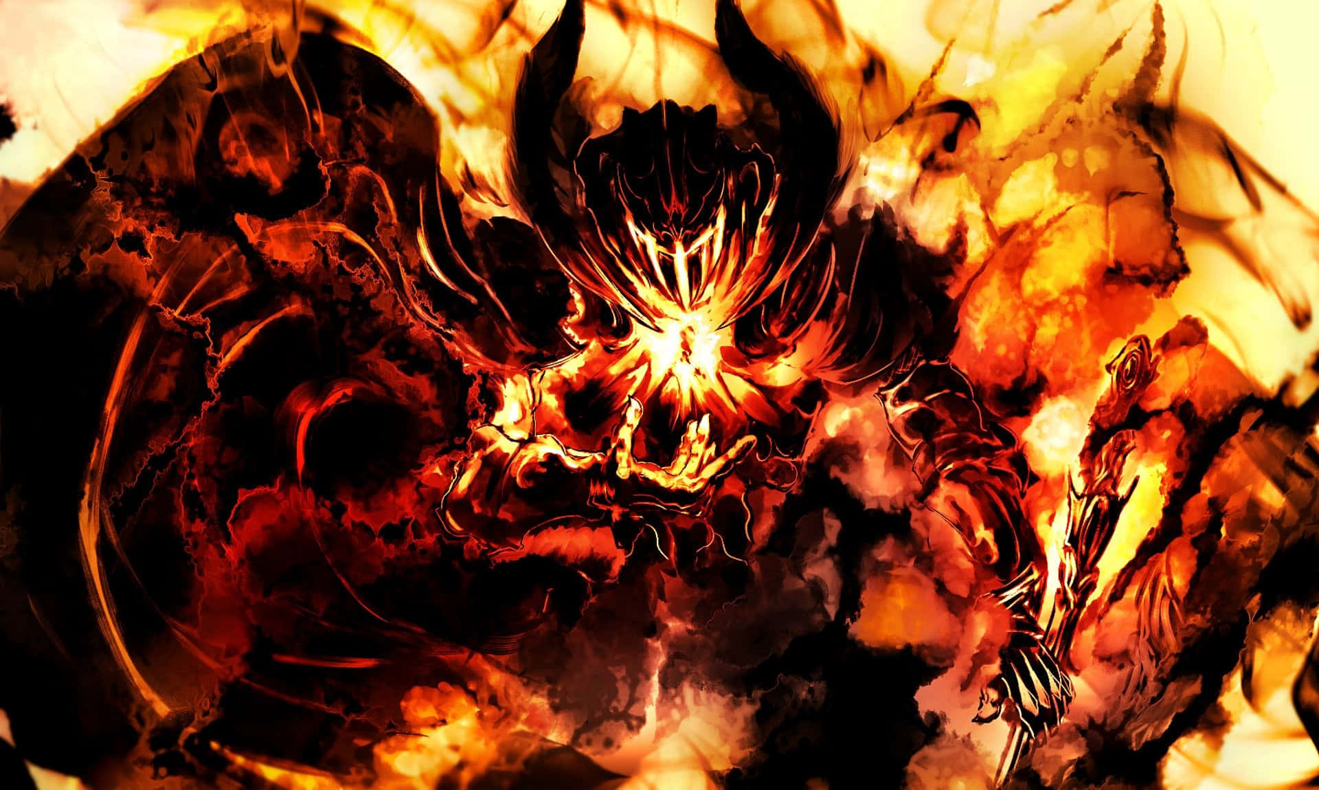 Ffxiv Dark Knight, glowing eyes, horns, Full HD Desktop Wallpaper