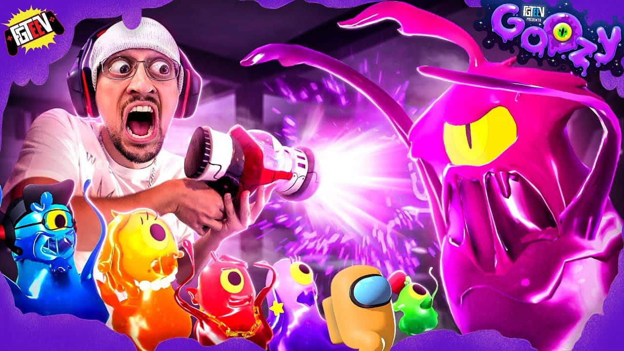 FGTeev, giant purple monster, colorful cartoon characters, HD Desktop Wallpaper