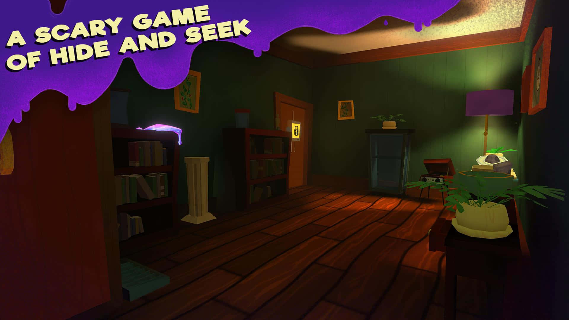 FGTeeV, haunted game room, purple dripping text, Full HD Desktop Wallpaper