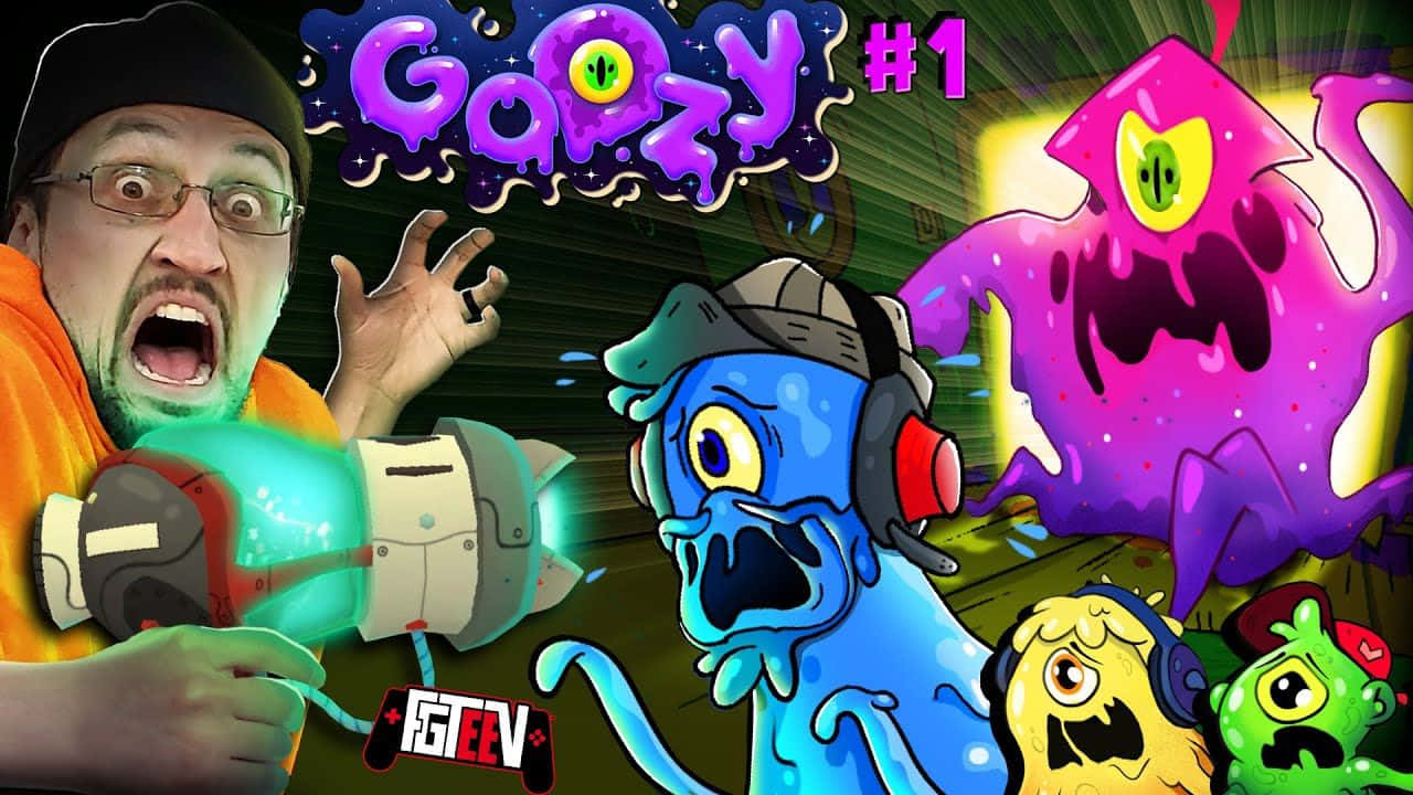 FGTeeV, glowing gun, cartoonish colorful monsters, HD Desktop Wallpaper