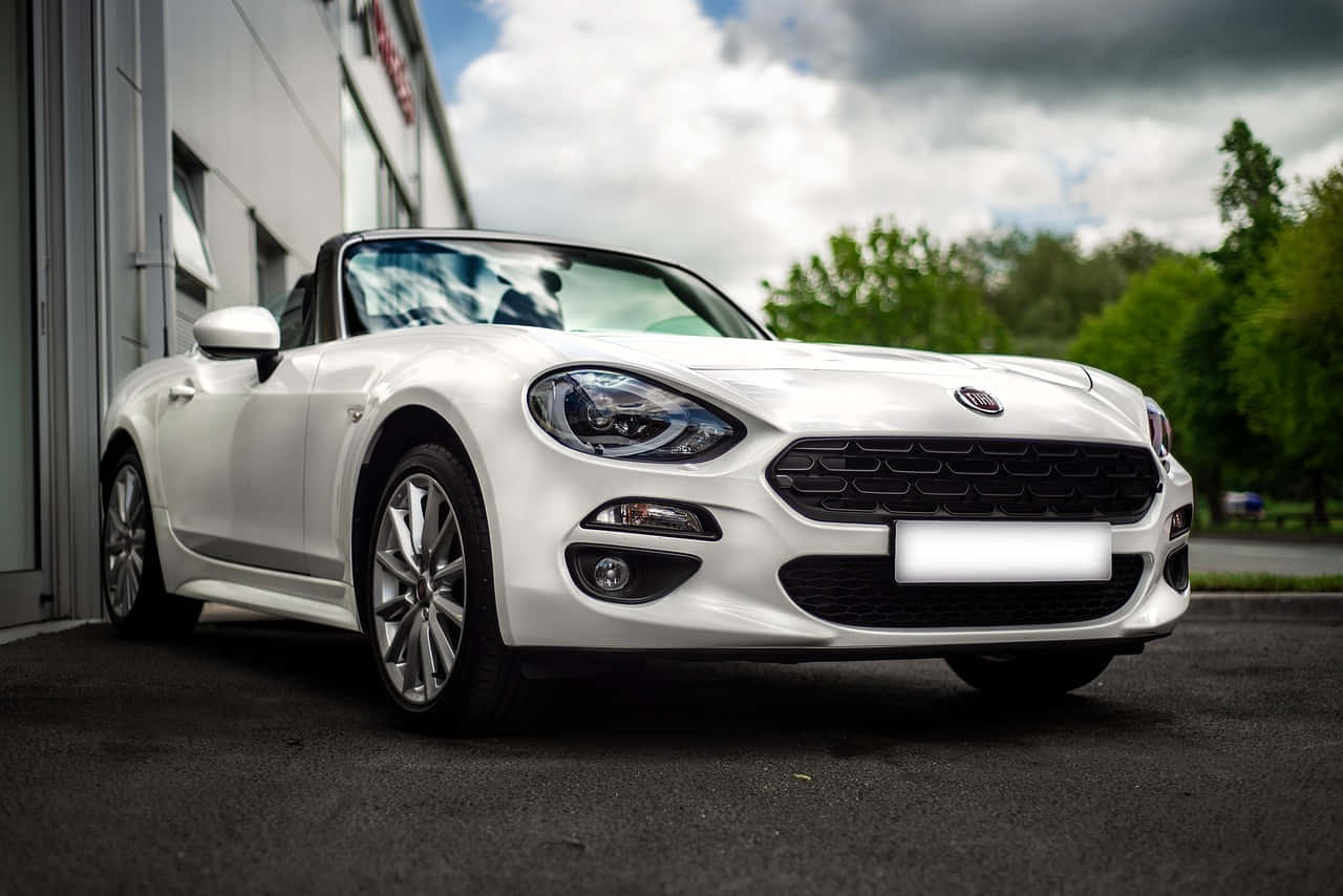 Fiat 124 Spider, white, convertible, HD Desktop Wallpaper