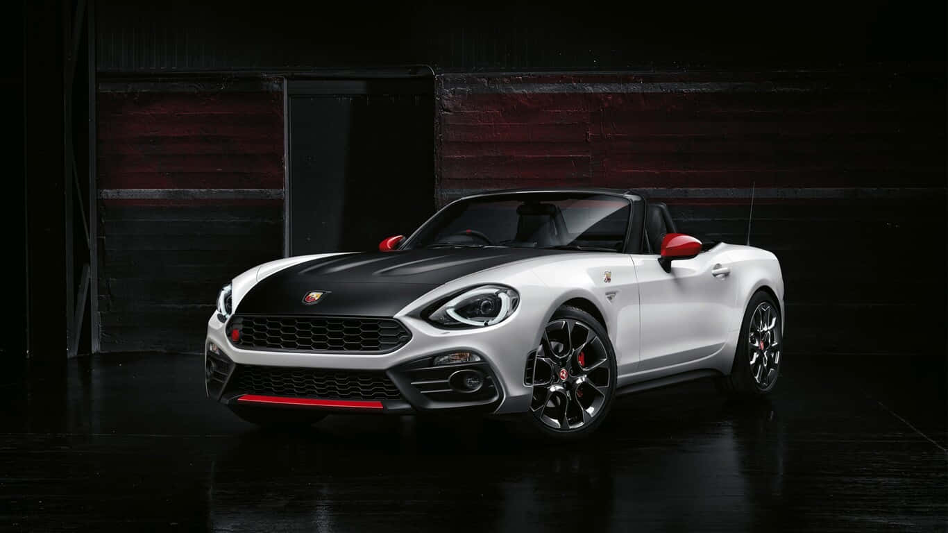 Fiat 124 Spider, white and black, red accents, HD Desktop Wallpaper
