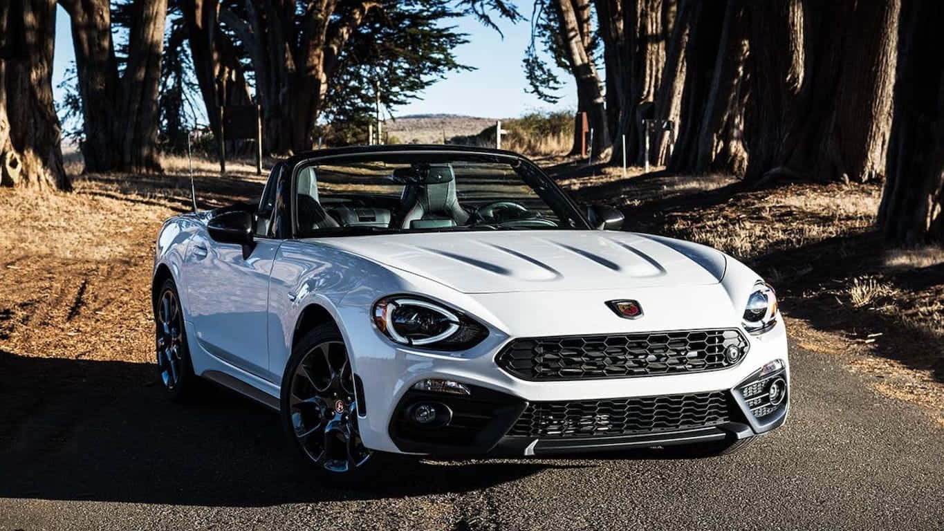 Fiat 124 Spider, white, convertible, HD Desktop Wallpaper