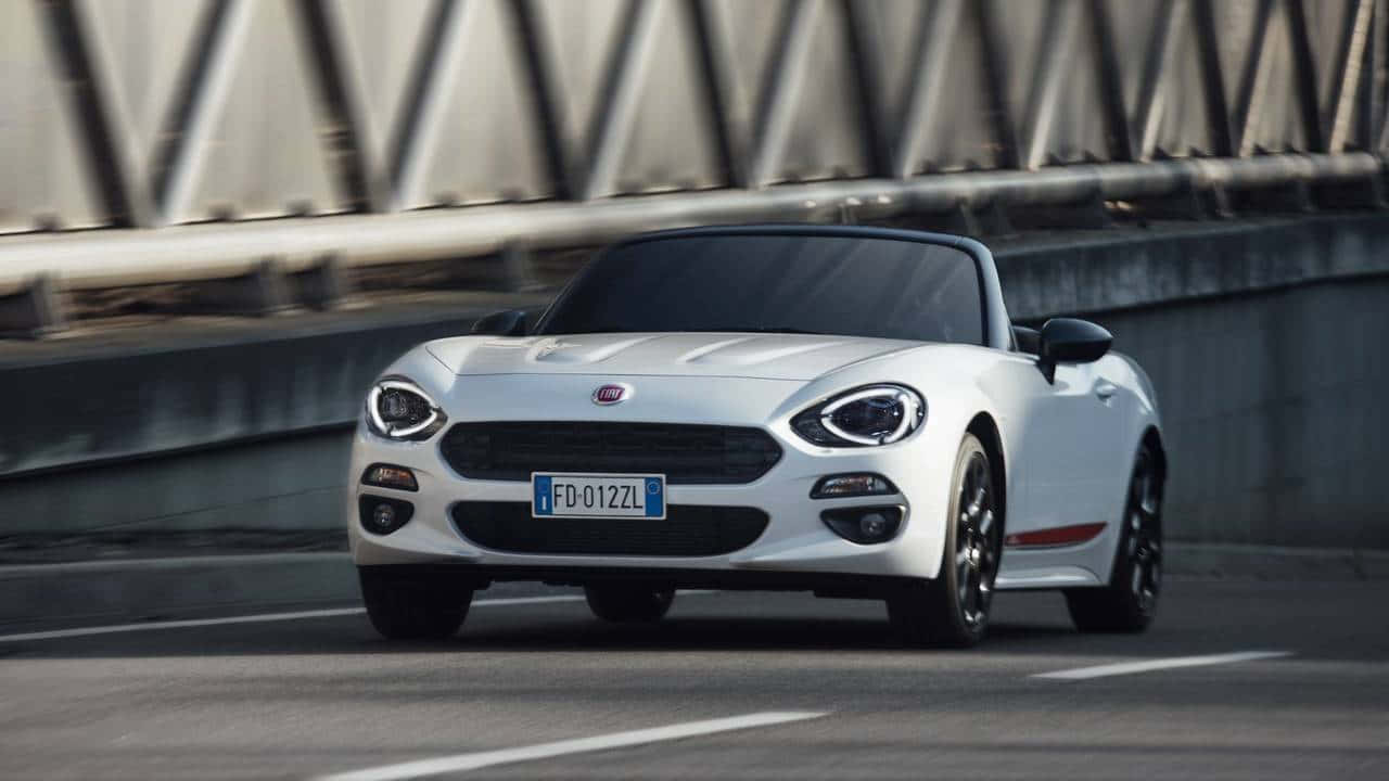 Fiat 124 Spider, white, convertible, HD Desktop Wallpaper