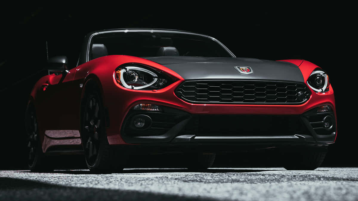 Fiat 124 Spider, red, black, SD Desktop Wallpaper