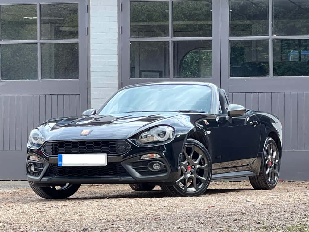 Fiat 124 Spider, black, convertible, SD Desktop Wallpaper
