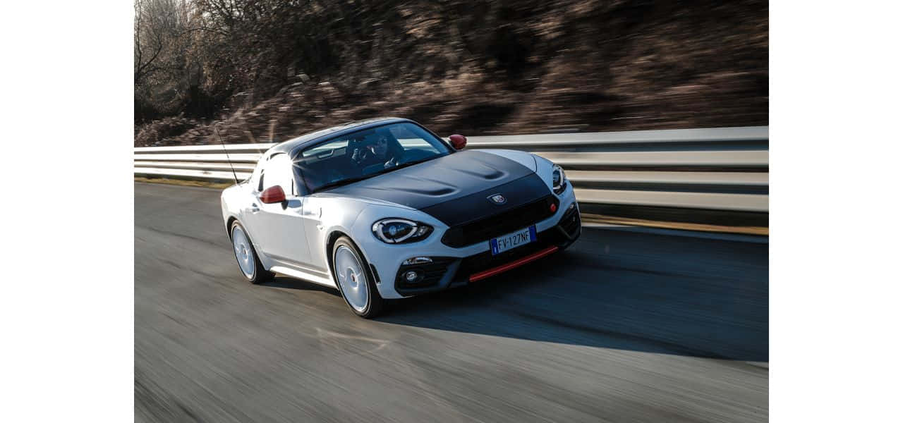 Fiat 124 Spider, white, winding road, HD Desktop Wallpaper