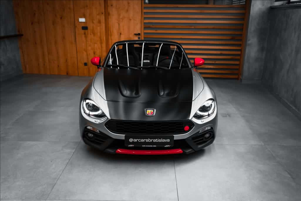 Fiat 124 Spider, silver, black, SD Desktop Wallpaper