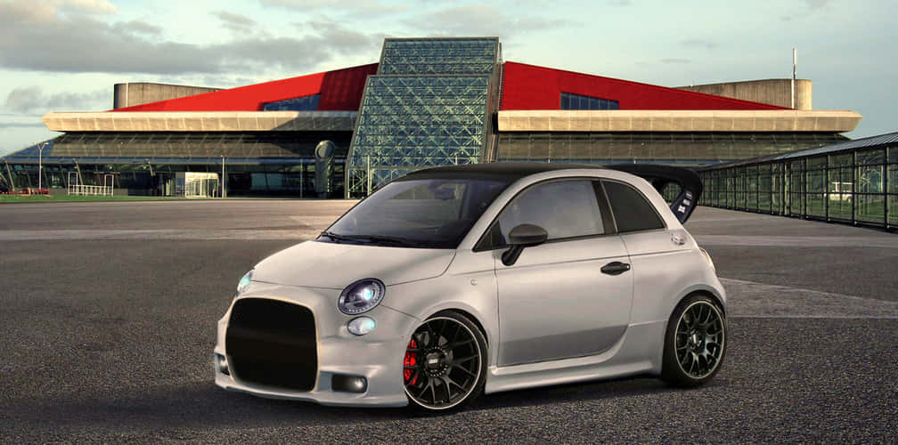 Fiat 500, silver, black accents, SD Desktop Wallpaper