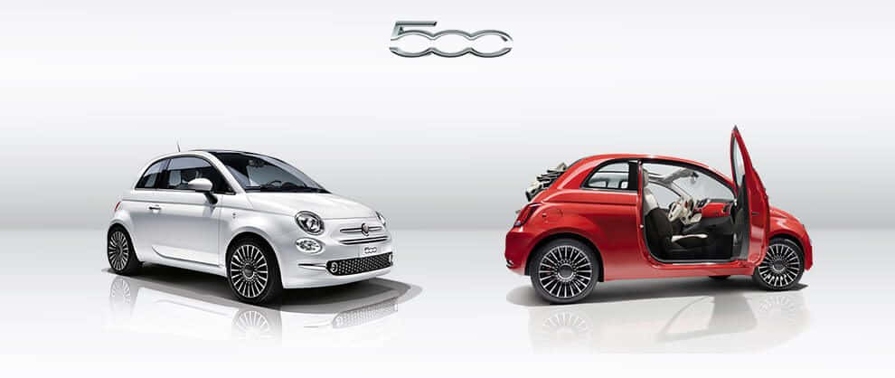 Fiat 500, silver, red, SD Desktop Wallpaper