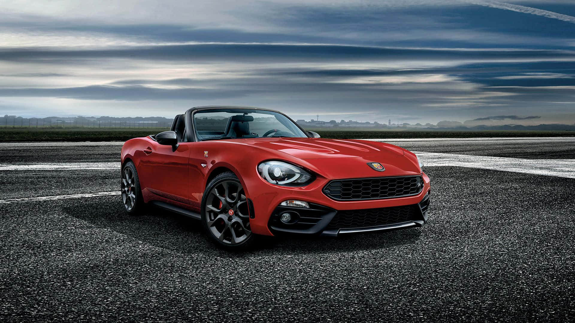 Fiat 500L, vibrant red, convertible, Full HD Desktop Wallpaper