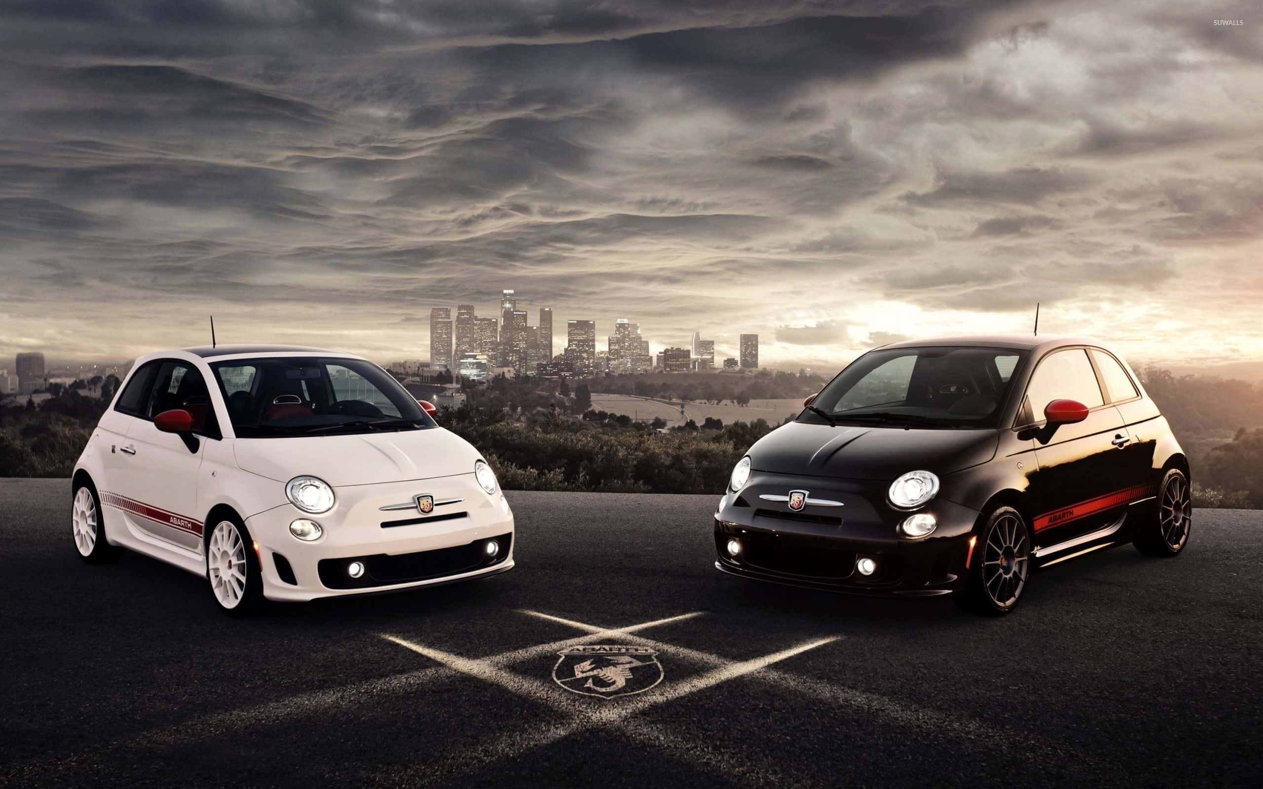 Fiat 500X, white, black, 2K Desktop Wallpaper