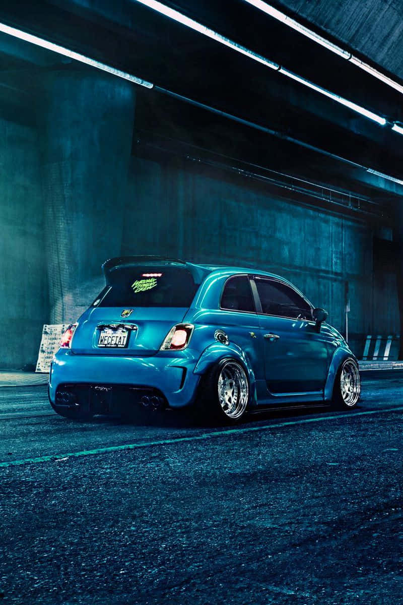 Fiat 500x, blue, custom wheels, SD Phone Wallpaper