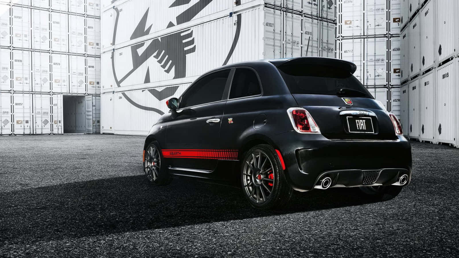 Fiat 500, black, red accents, HD Desktop Wallpaper