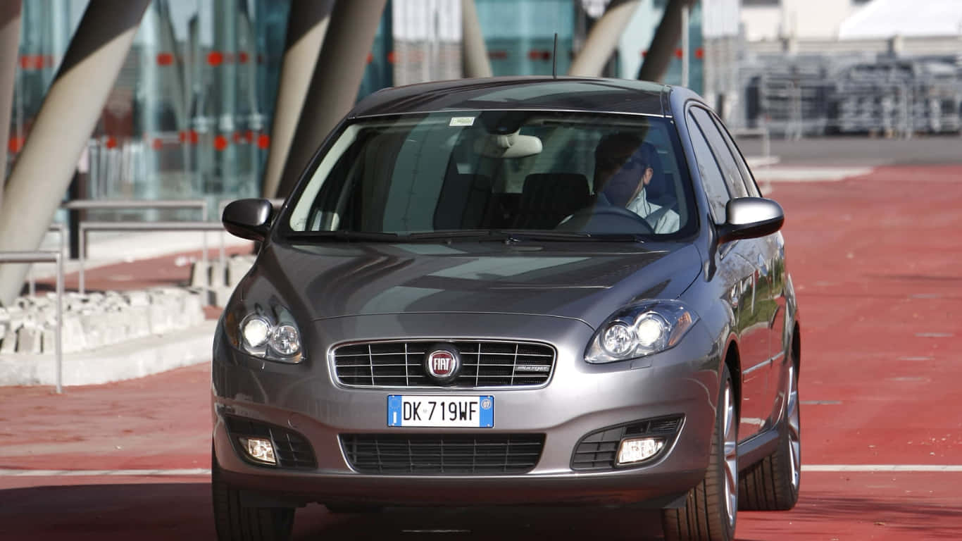 Fiat Croma, silver, red pavement, HD Desktop Wallpaper