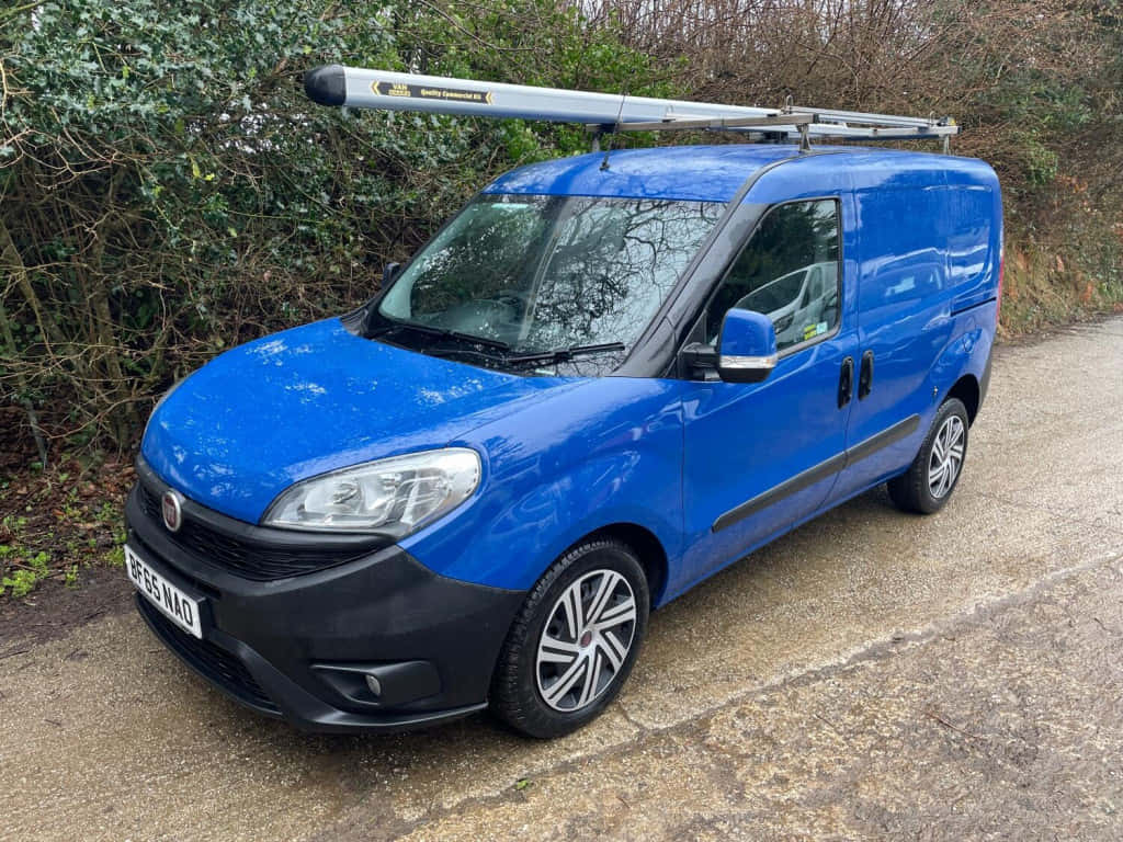 Fiat Doblo, blue, silver roof rack, SD Desktop Wallpaper