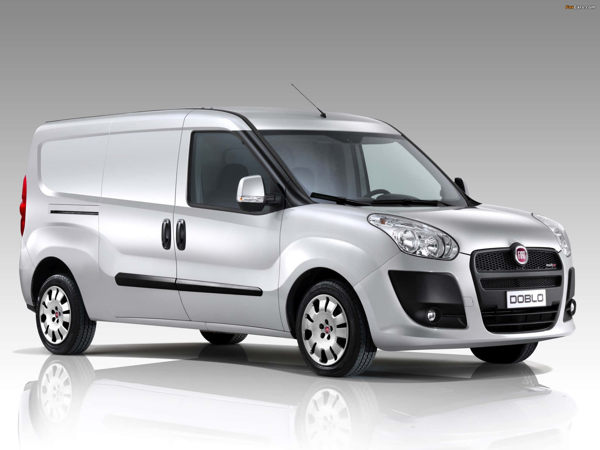 Fiat Doblo, silver, studio, Full HD Desktop Wallpaper