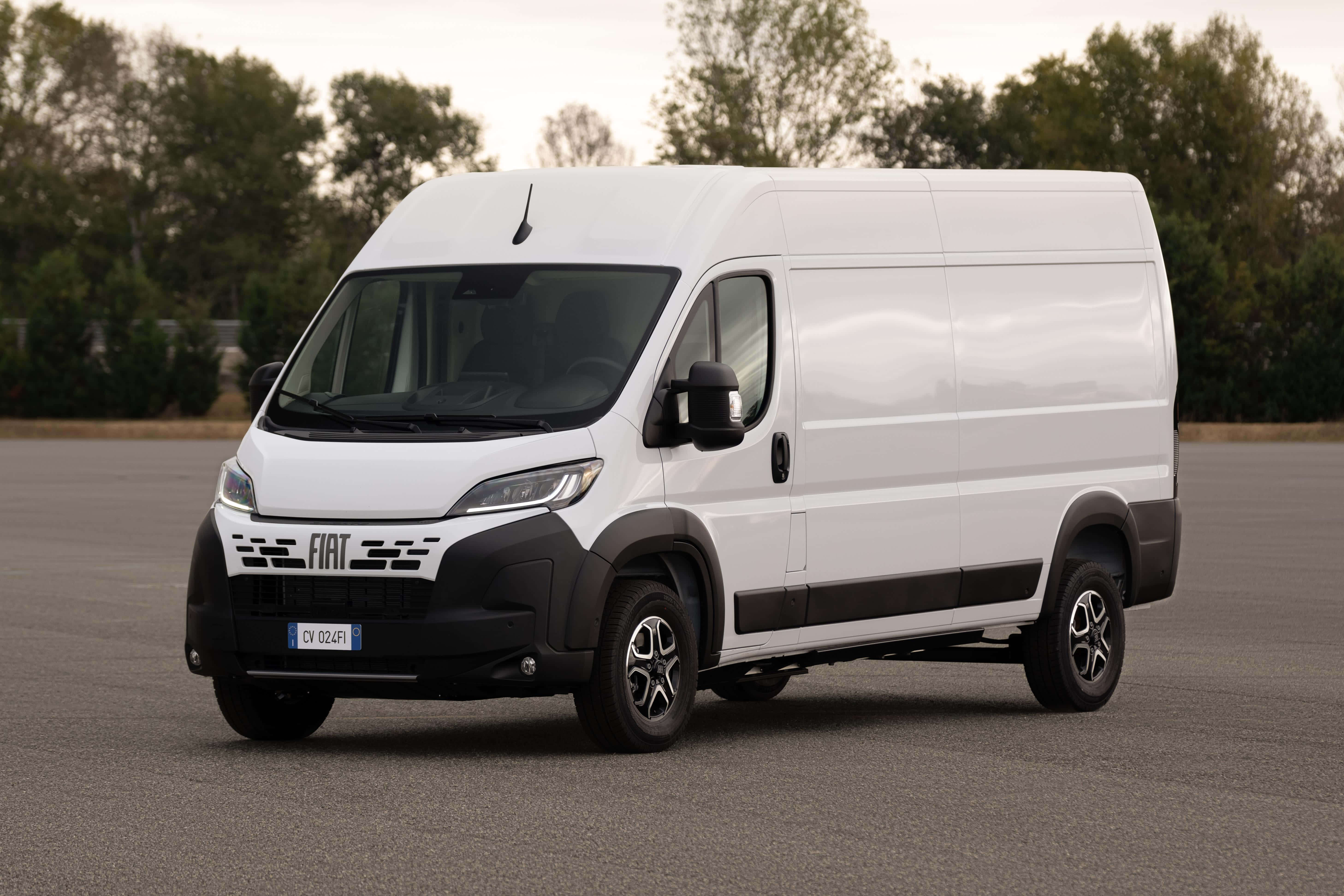 Fiat Ducato, white van, asphalt, 5K Desktop Wallpaper