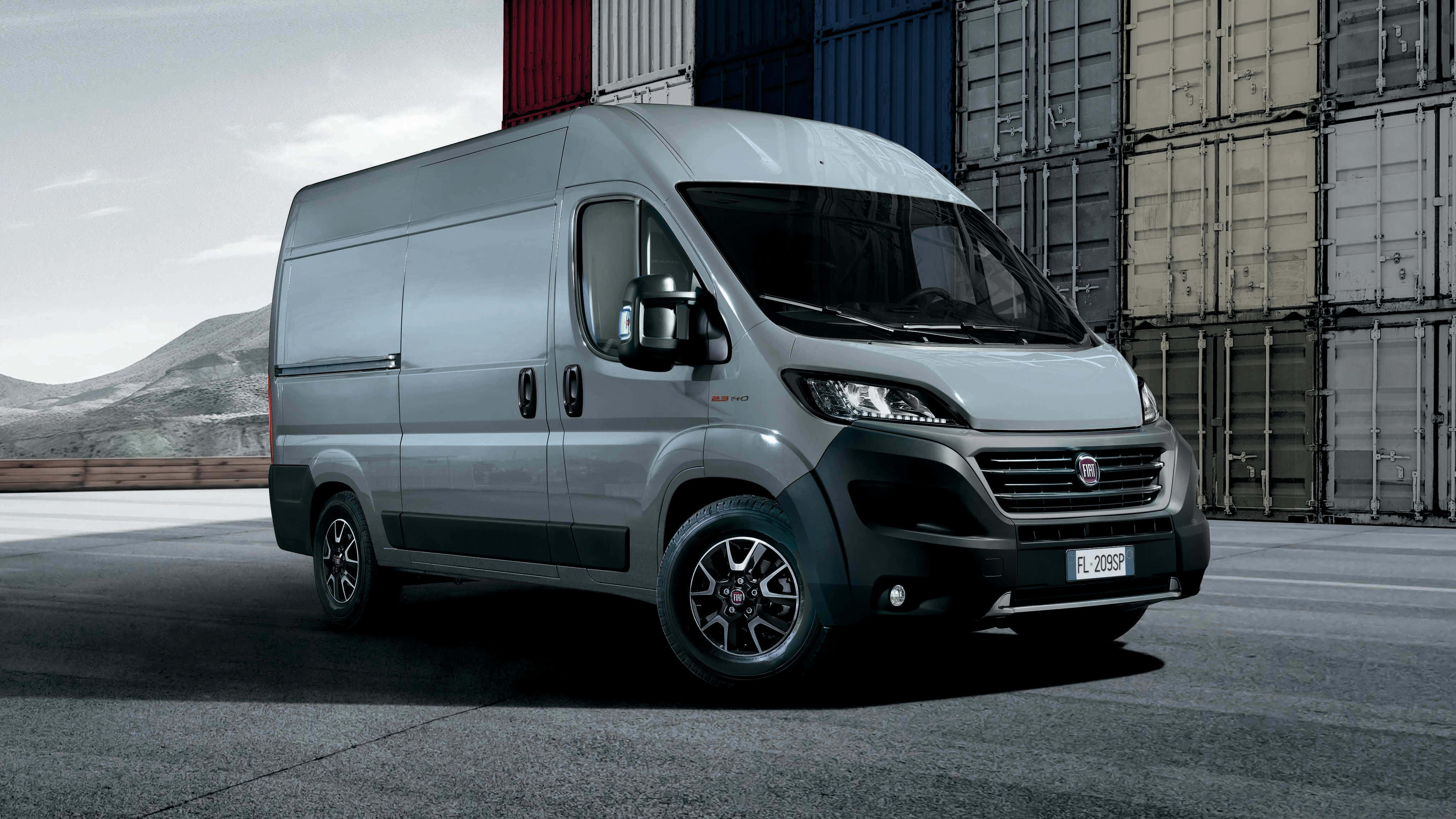 Fiat Ducato, cargo van, silver, 4K Desktop Wallpaper