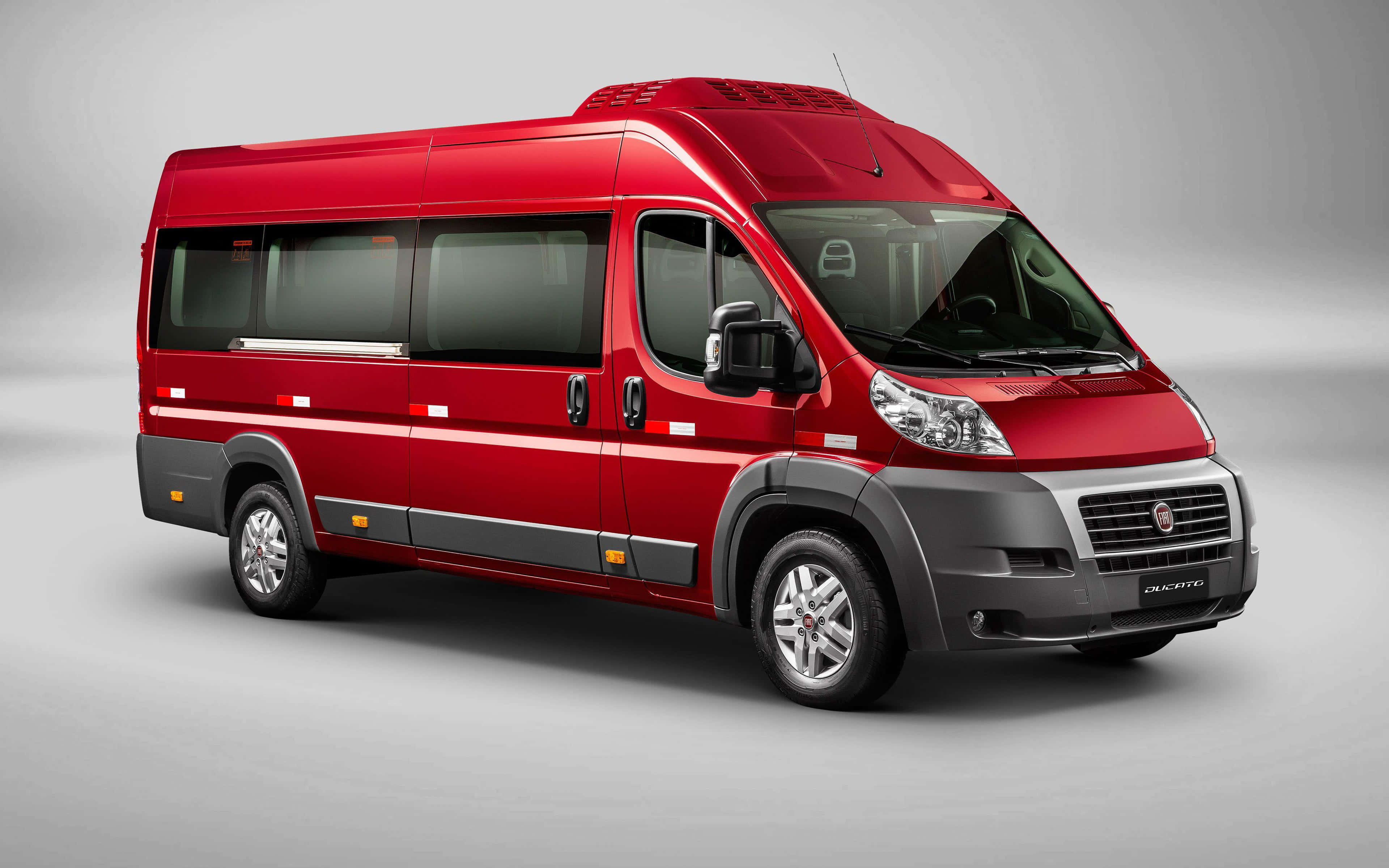 Fiat Ducato, red, silver accents, 4K Desktop Wallpaper