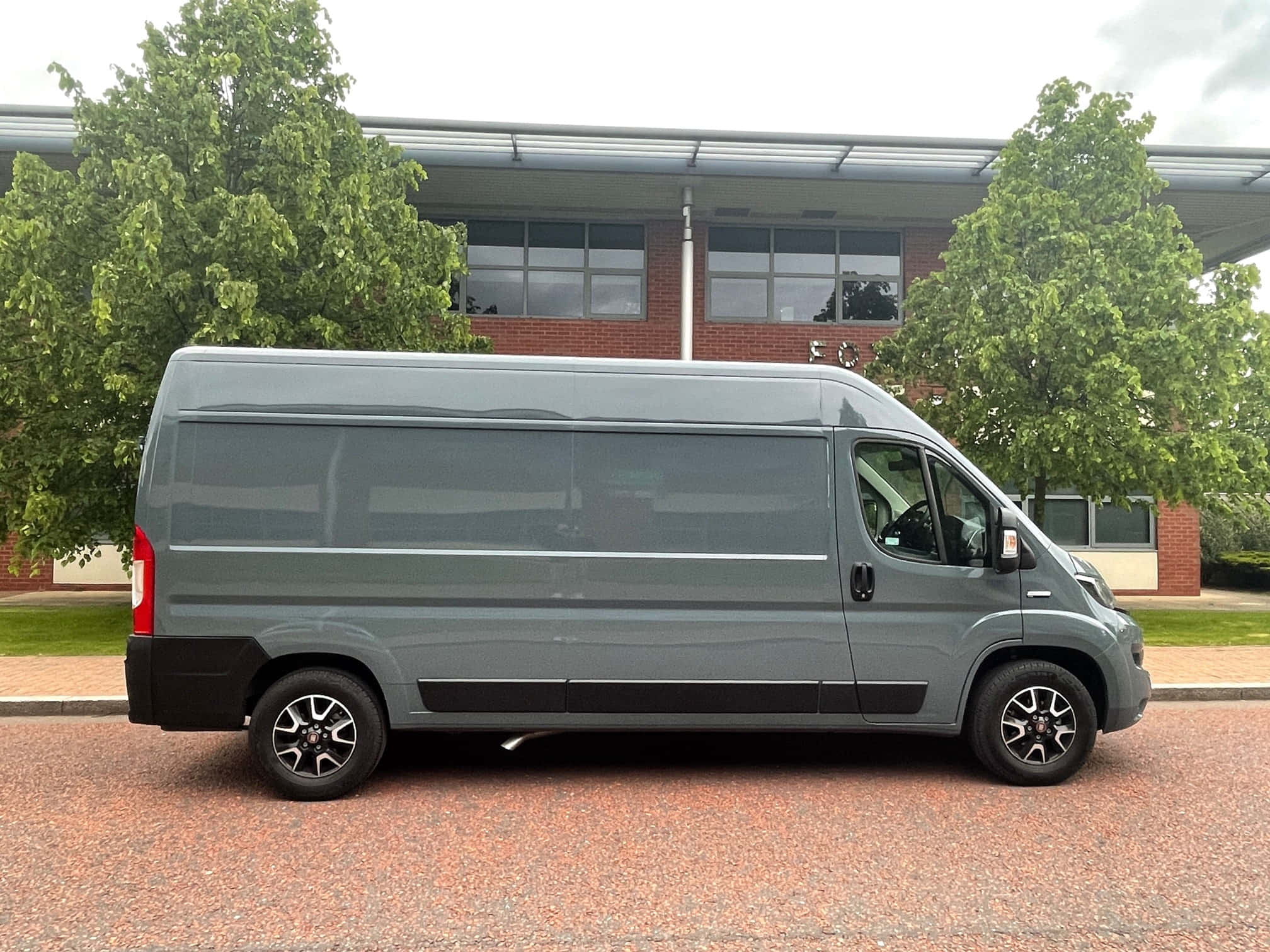 Fiat Ducato, gray, red gravel lot, Full HD Desktop Wallpaper
