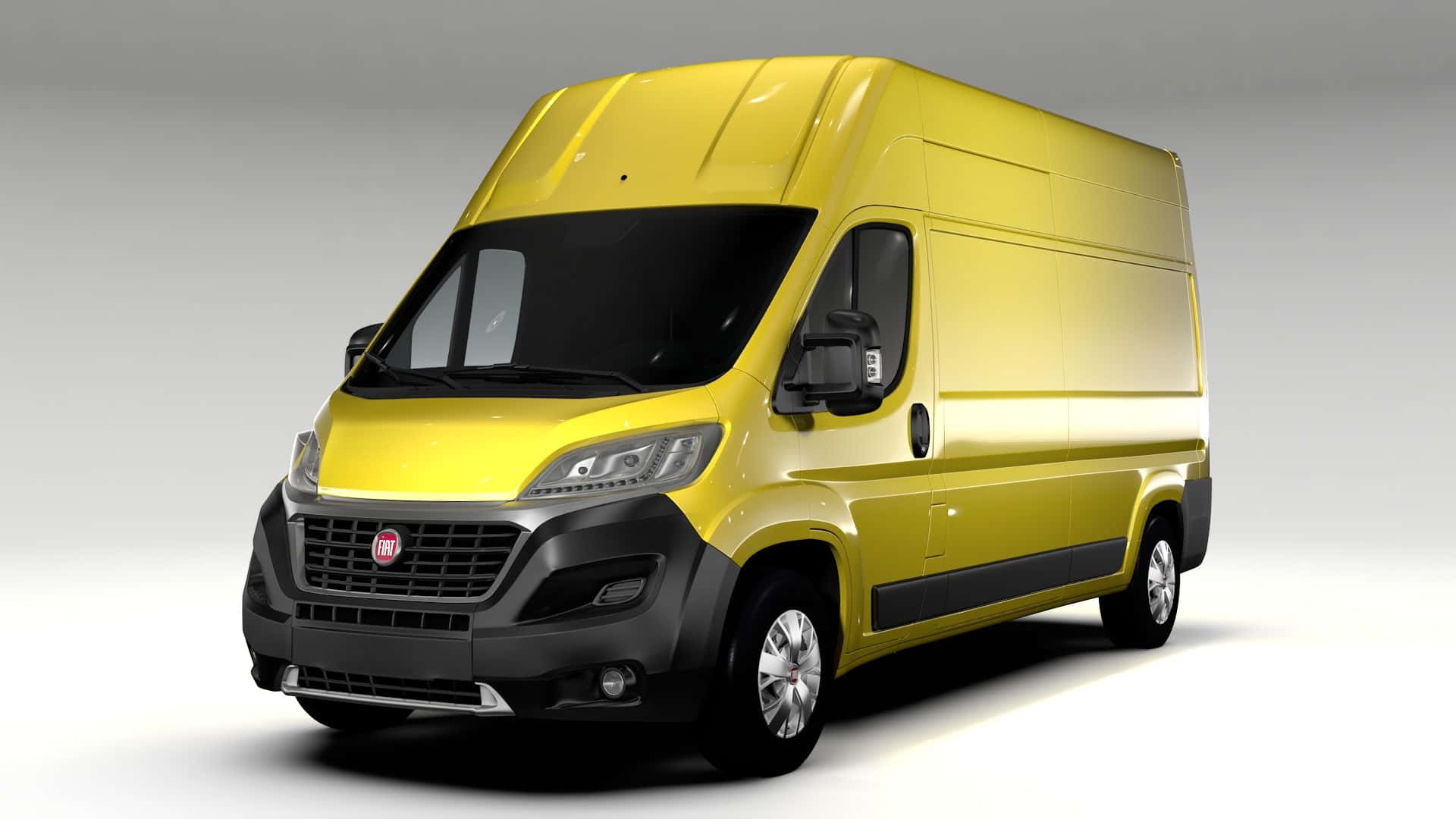 Fiat Ducato, yellow van, black trim, Full HD Desktop Wallpaper