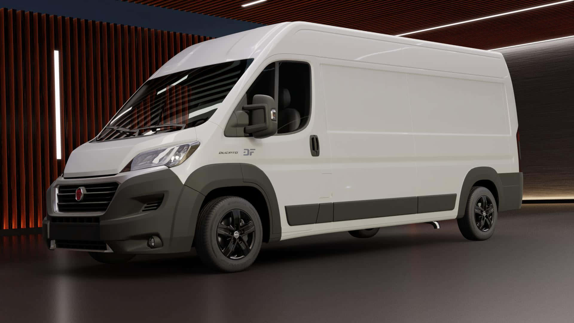 Fiat Ducato, white, black accents, Full HD Desktop Wallpaper
