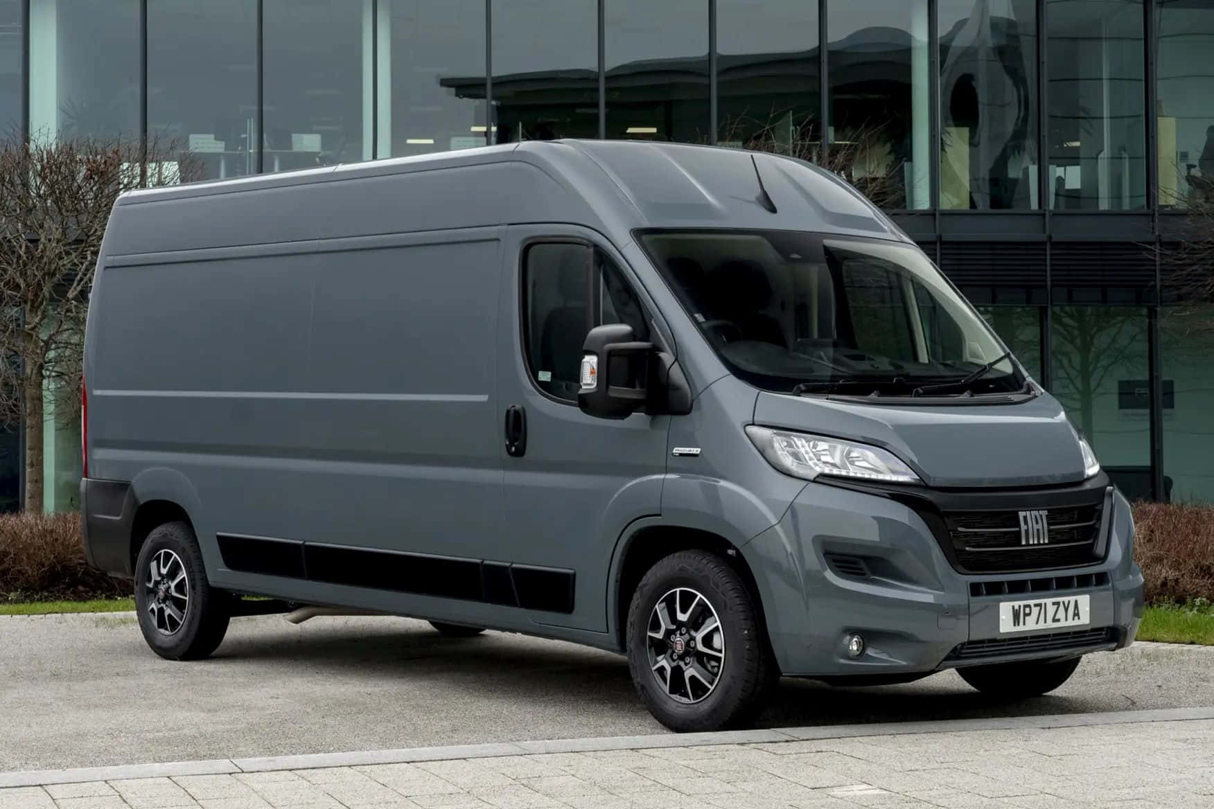 Fiat Ducato, gray, paved lot, HD Desktop Wallpaper