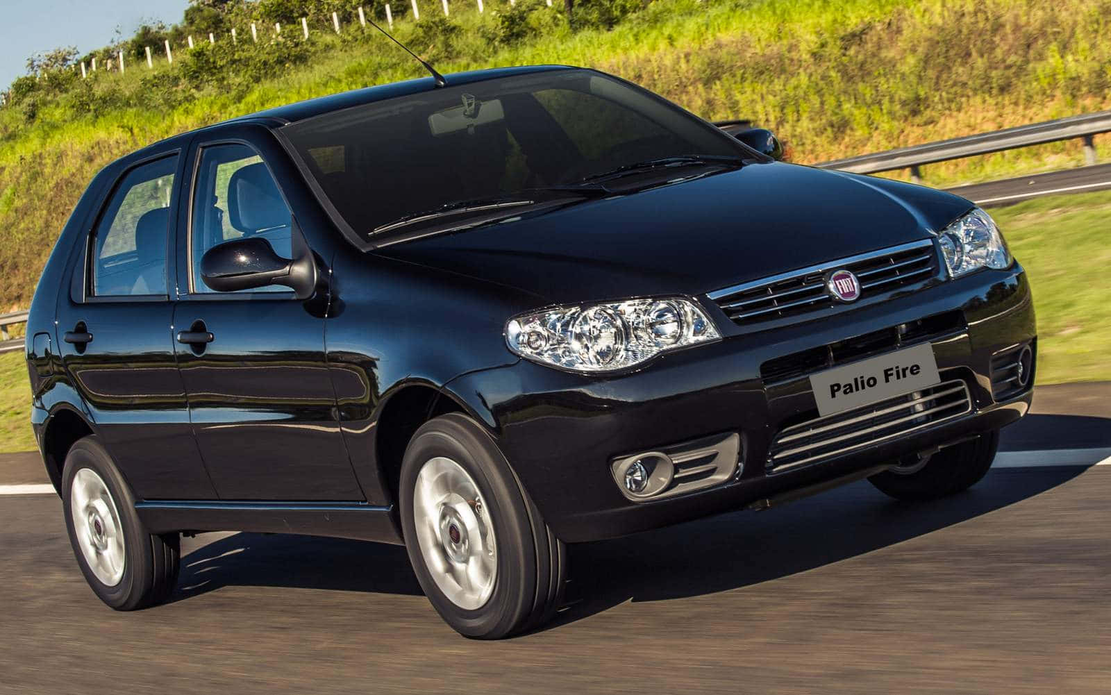 Fiat Palio Fire, black, sunlit highway, HD Desktop Wallpaper