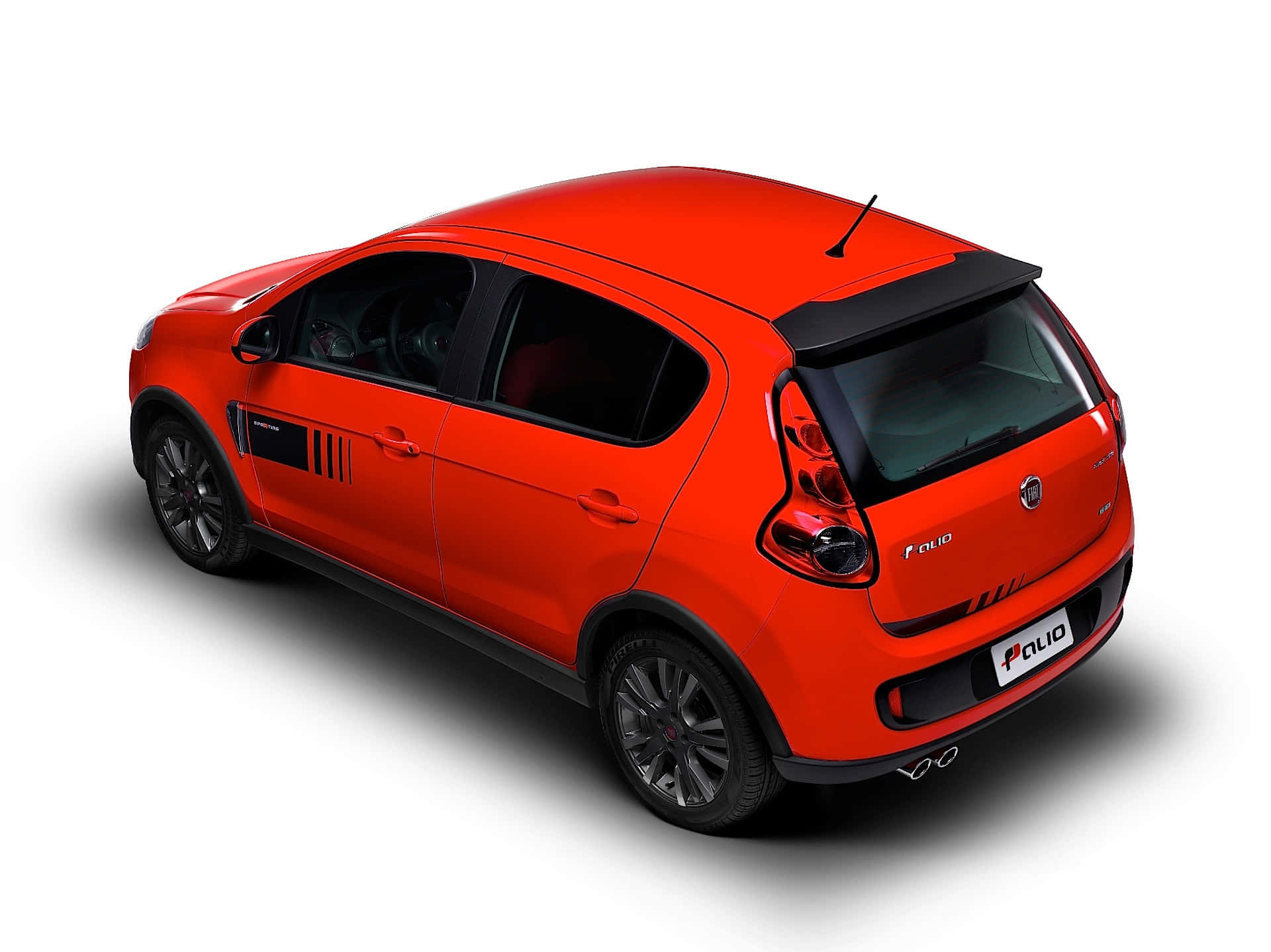 Fiat Palio, Vibrant red, hatchback, Full HD Desktop Wallpaper
