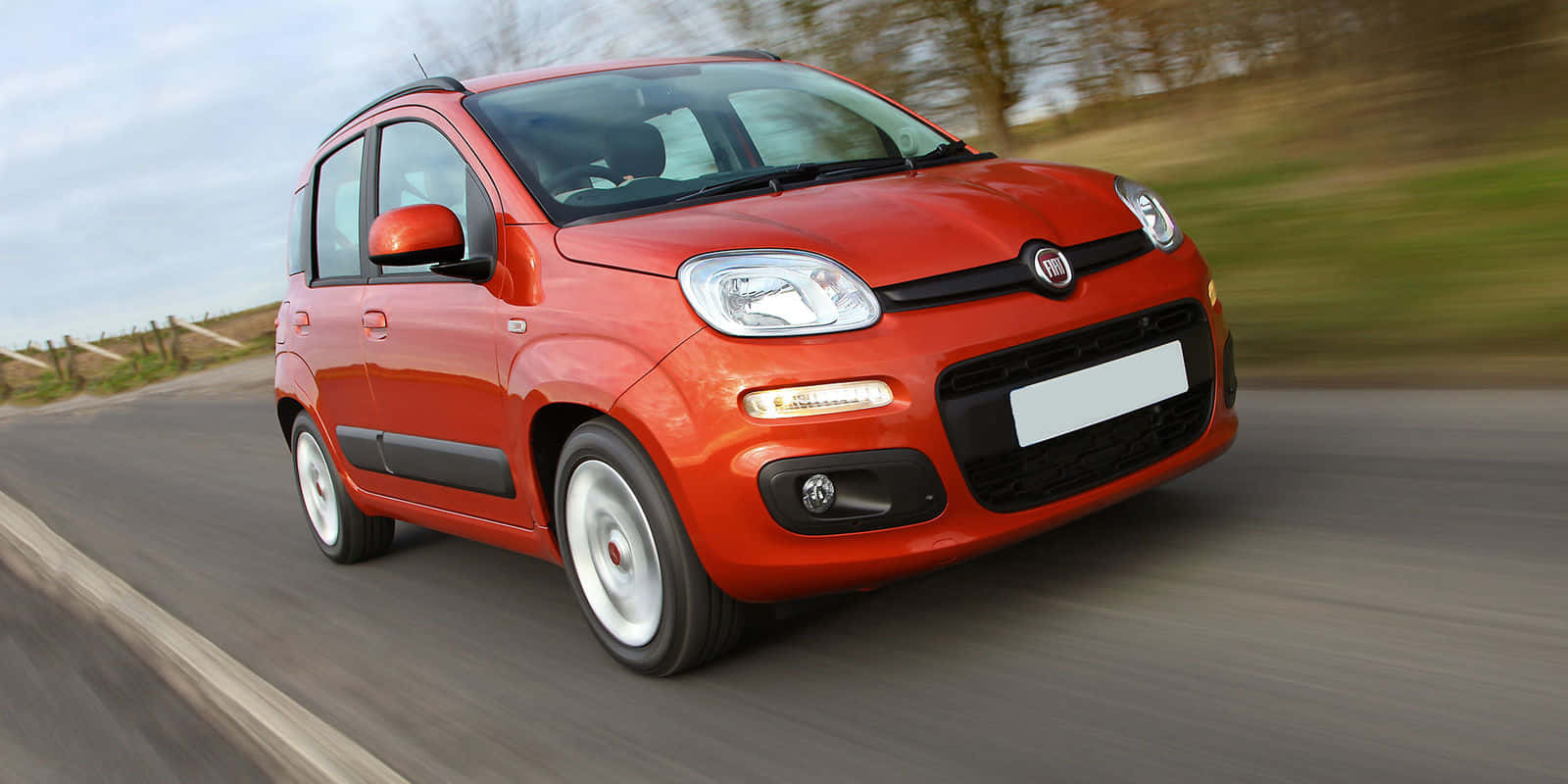 Fiat Panda, red, rural road, HD Desktop Wallpaper