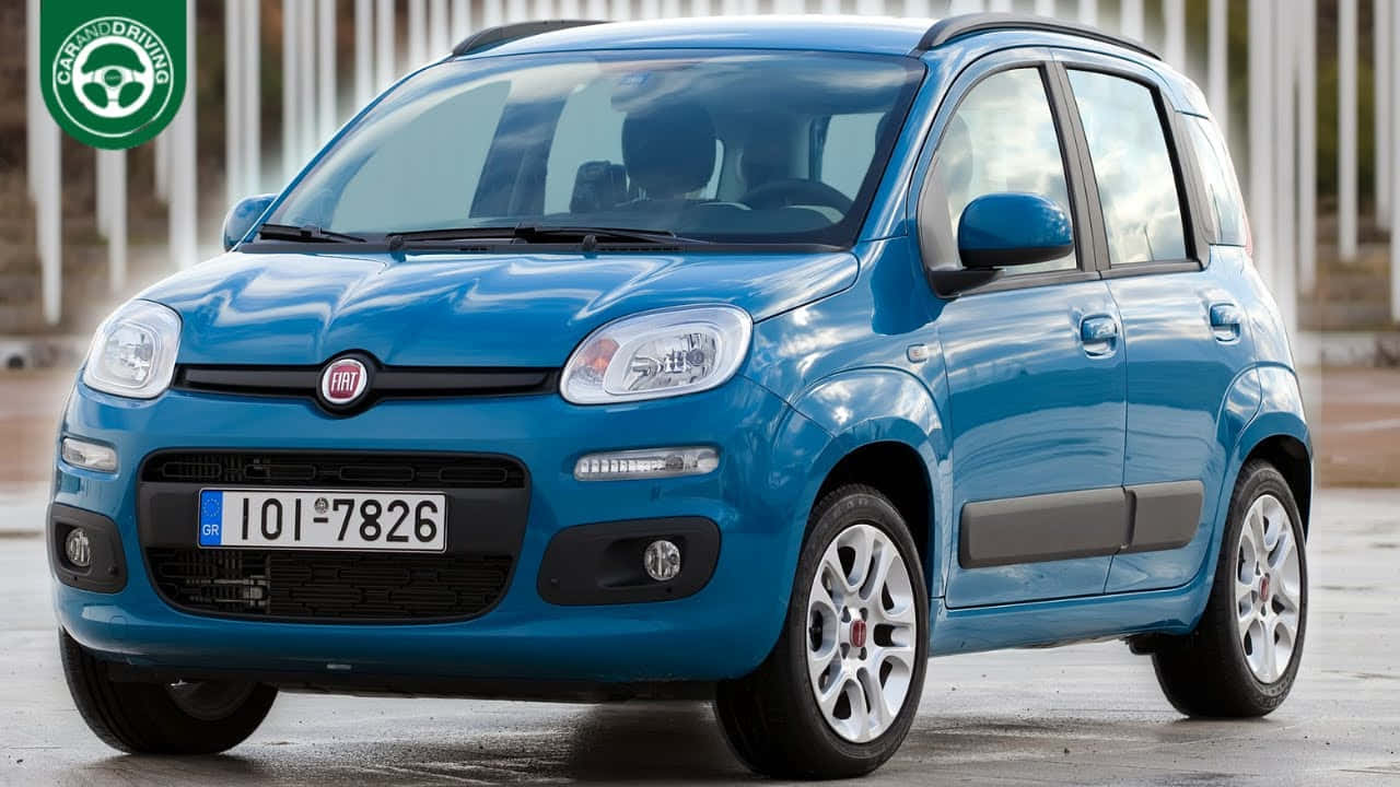 Fiat Panda, vibrant blue, wet pavement, HD Desktop Wallpaper
