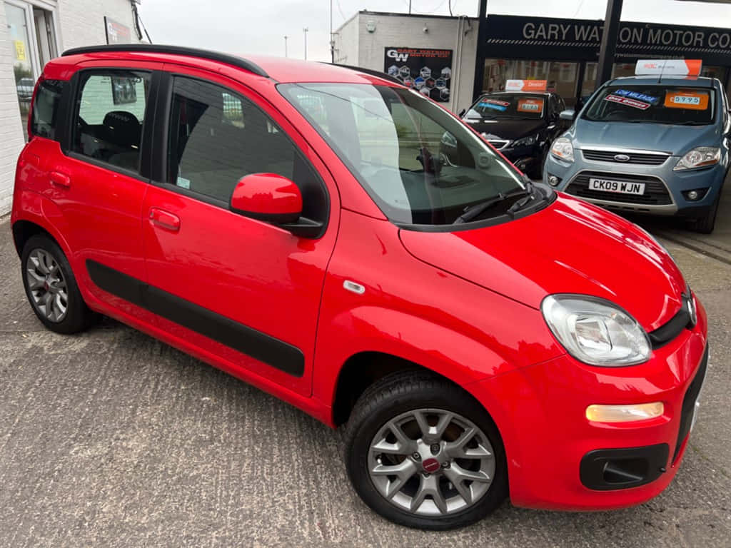 Fiat Panda, red, gravel lot, SD Desktop Wallpaper