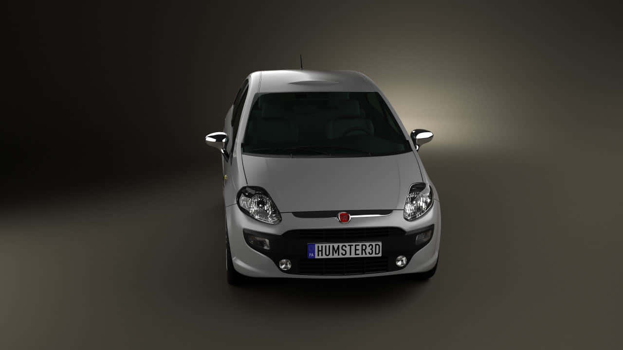 Fiat Punto, silver, dark studio, HD Desktop Wallpaper