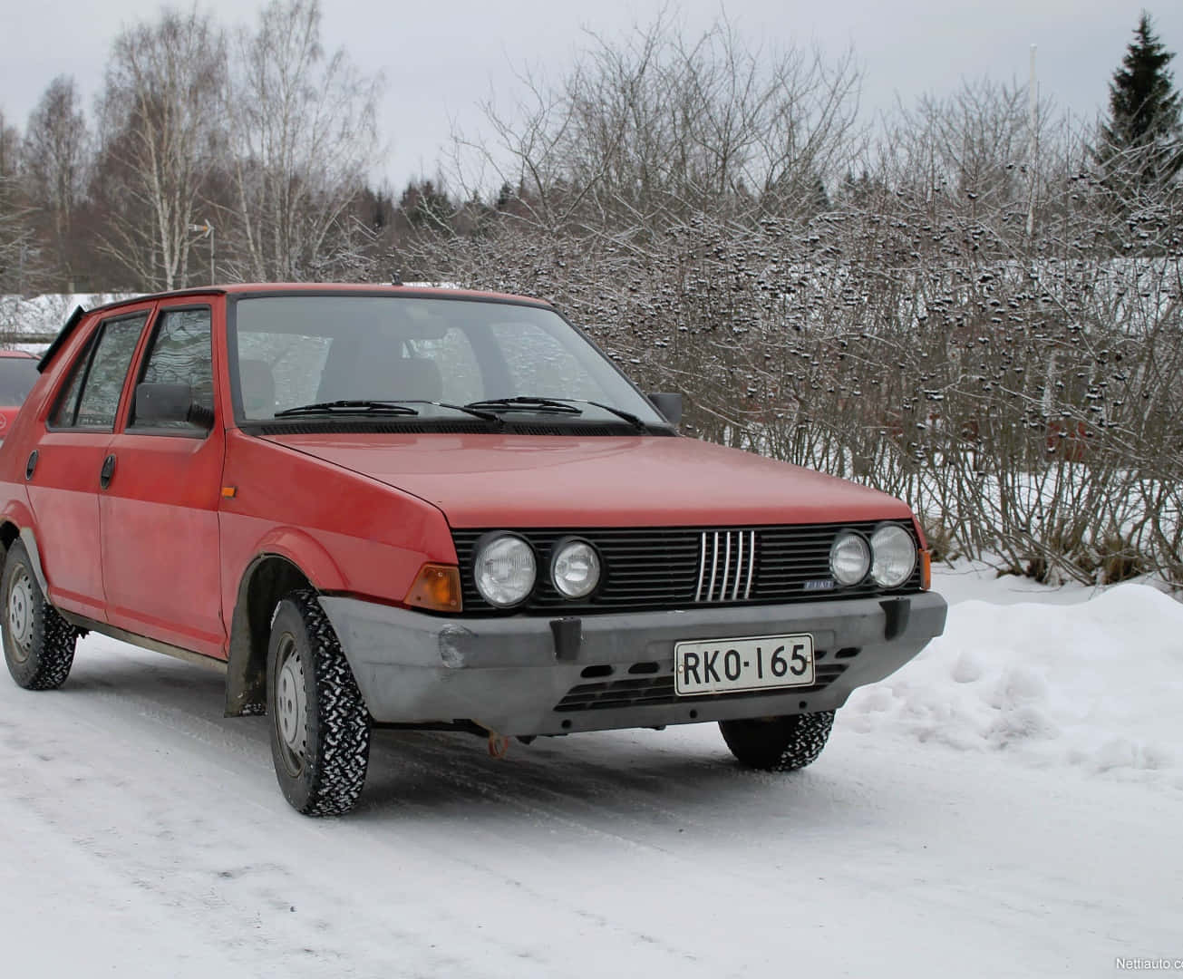 Fiat Ritmo, red, vintage sedan, HD Desktop Wallpaper