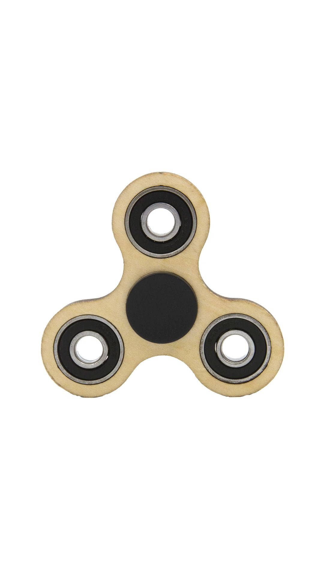wooden fidget spinner, black bearings, clean white background, Full HD Phone Wallpaper